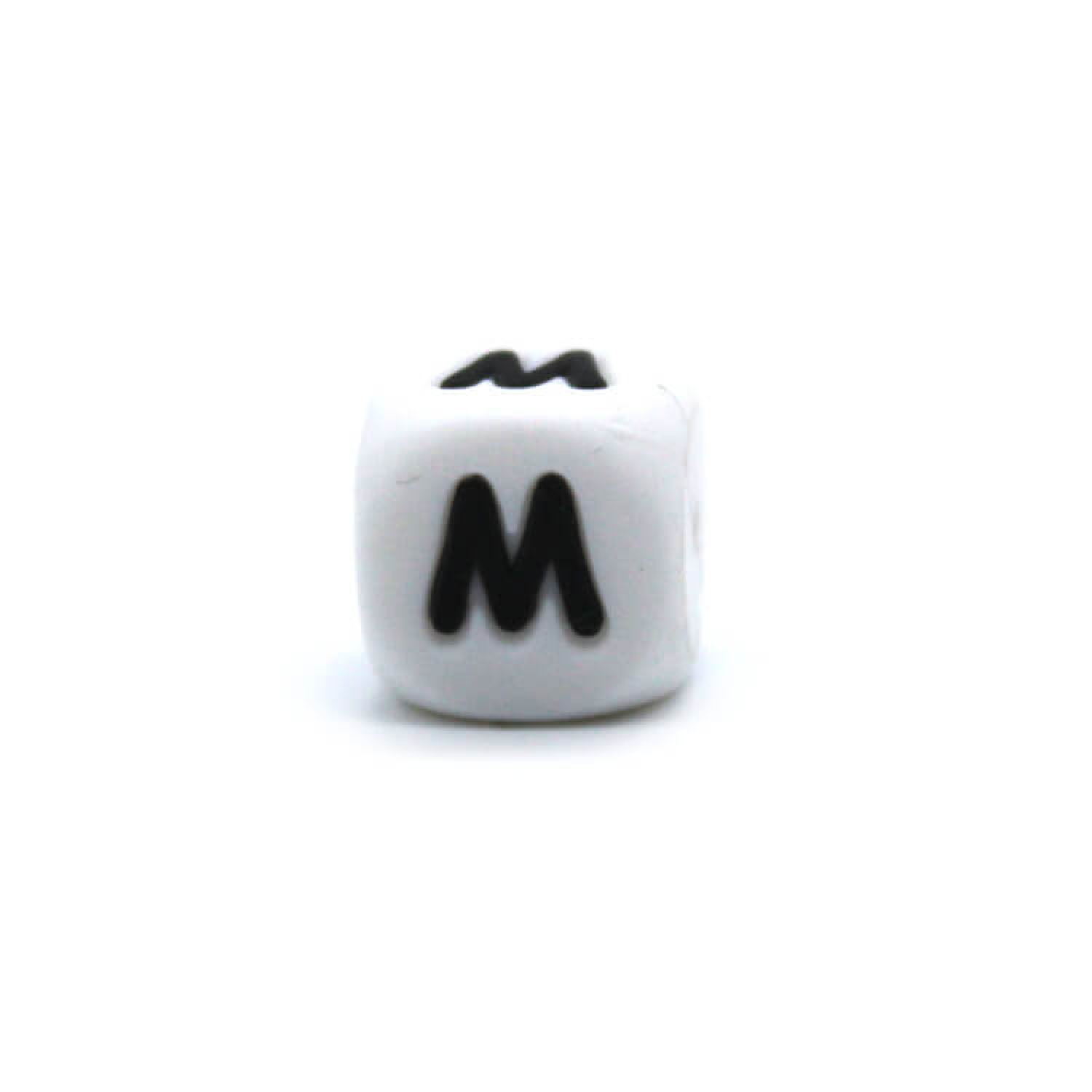 Silikon Buchstabenperle 12mm Weiß | M