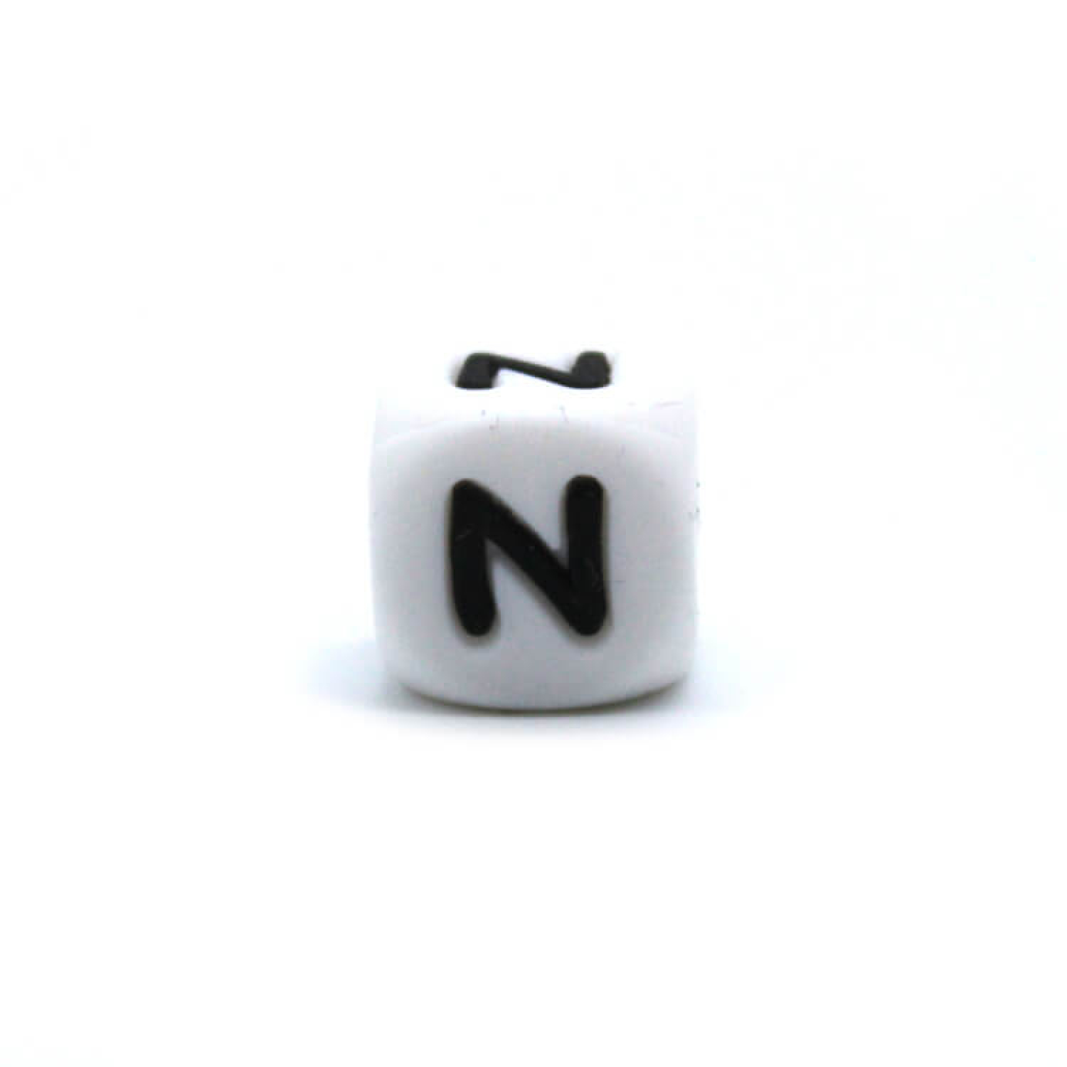 Silikon Buchstabenperle 12mm Weiß | N