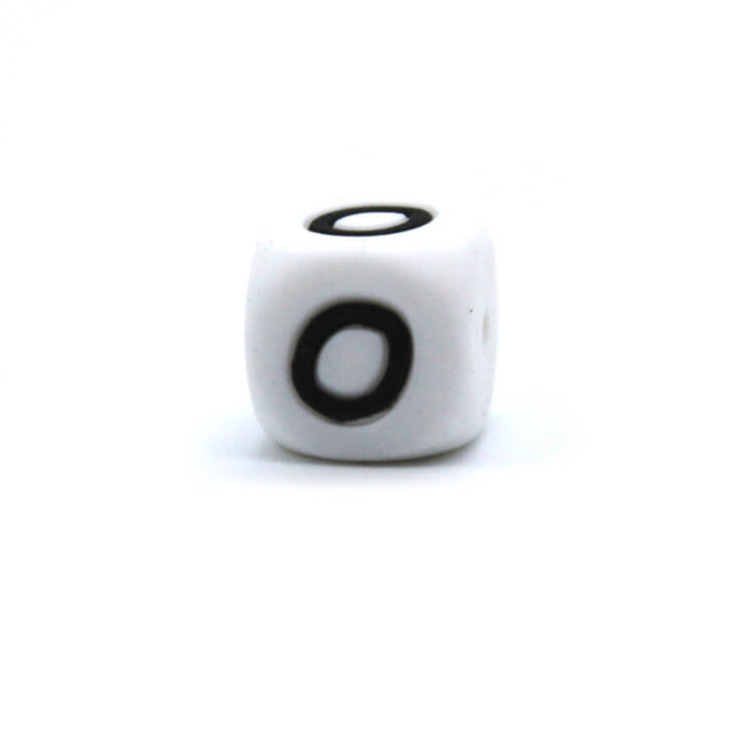 Silikon Buchstabenperle 12mm Weiß | O
