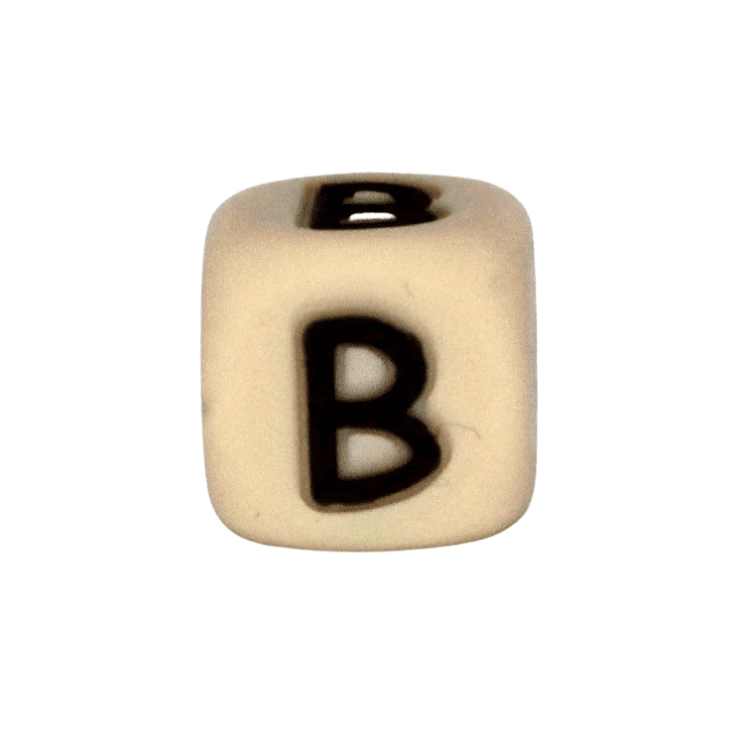 Silikon Buchstabenperle 10mm Beige | B
