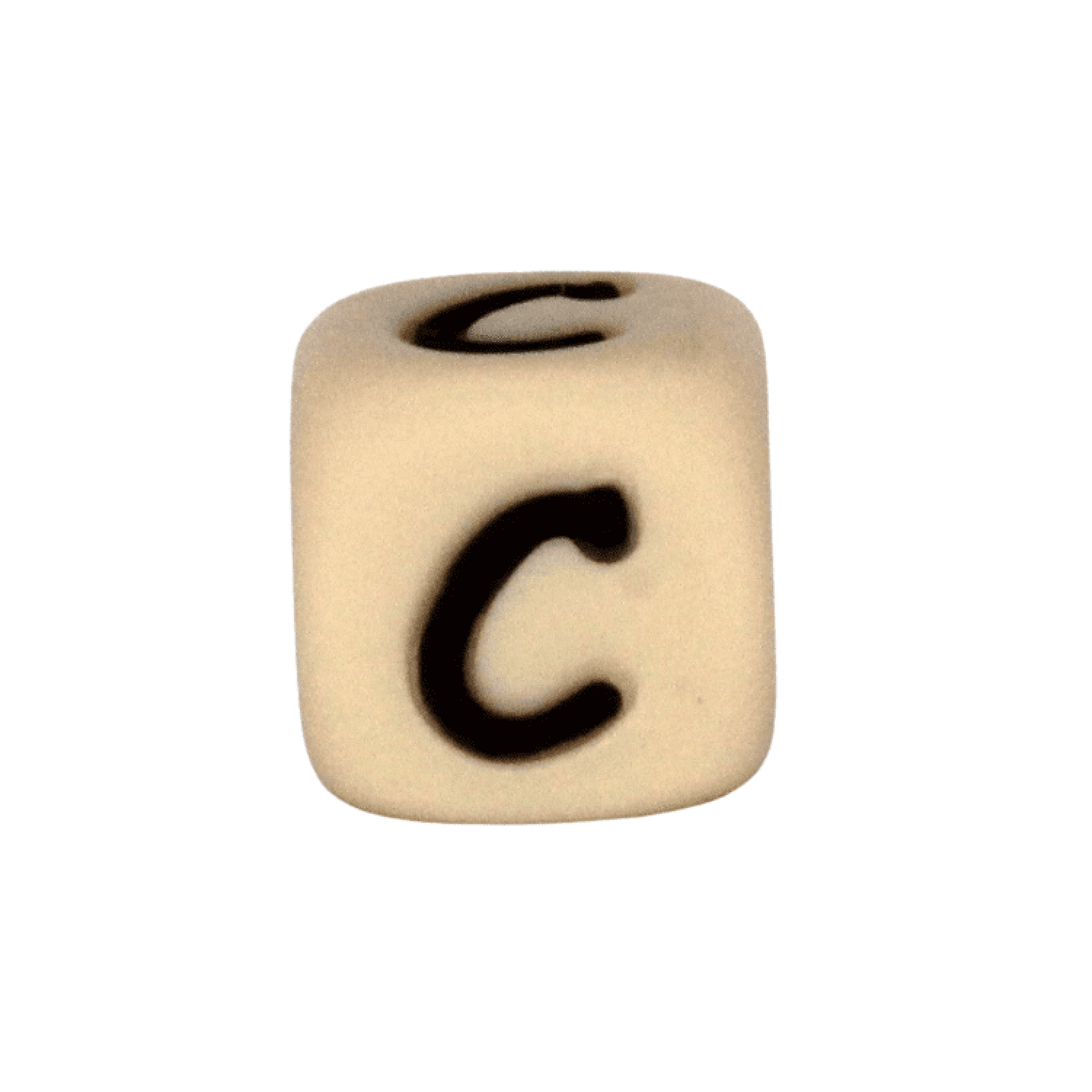 Silikon Buchstabenperle 10mm Beige | C