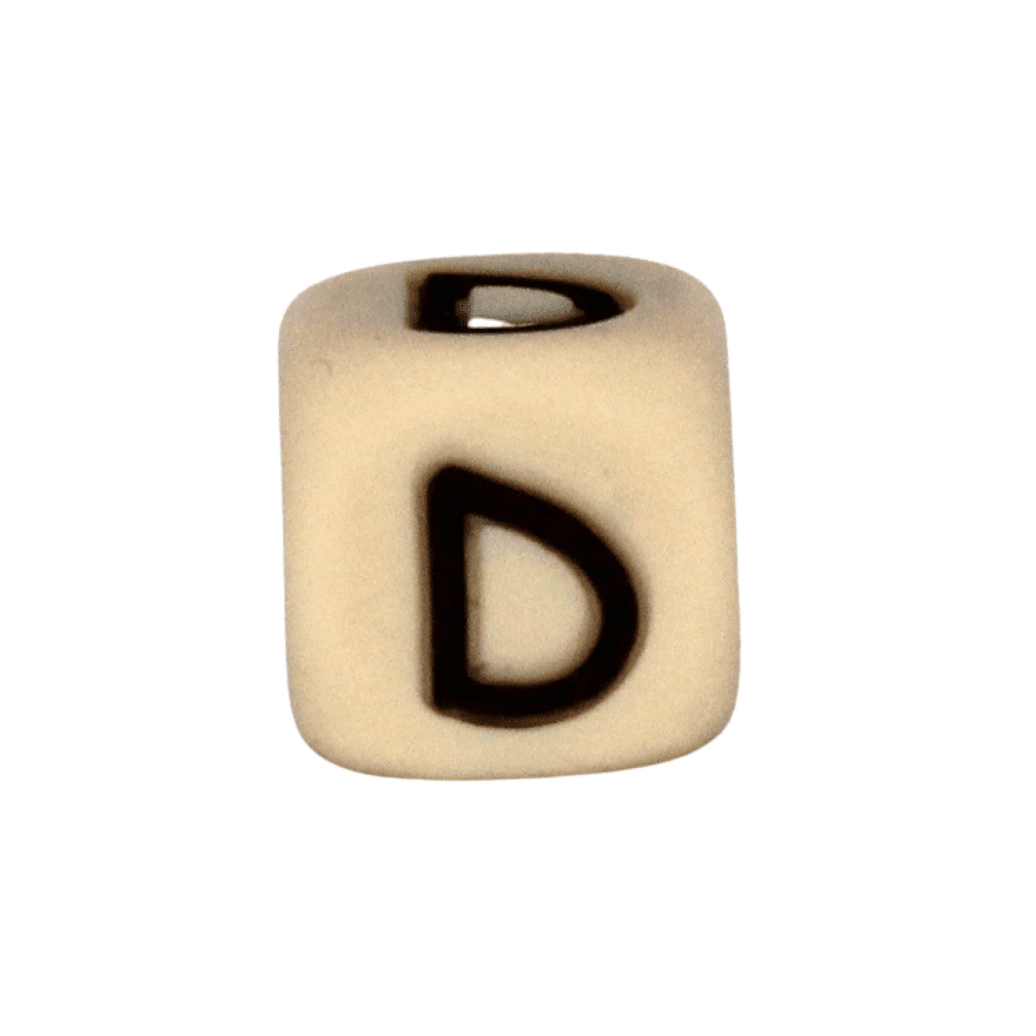 Silikon Buchstabenperle 10mm Beige | D