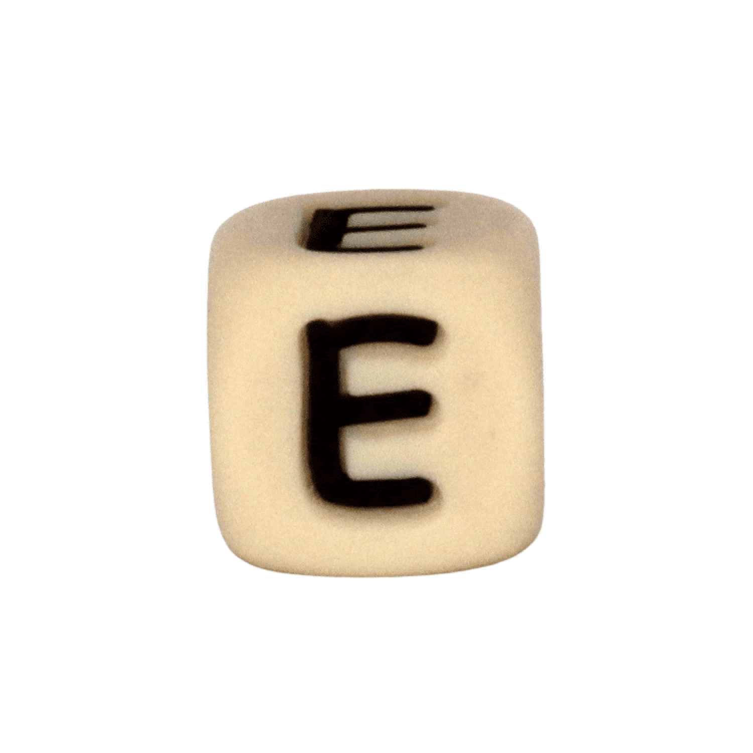 Silikon Buchstabenperle 10mm Beige | E