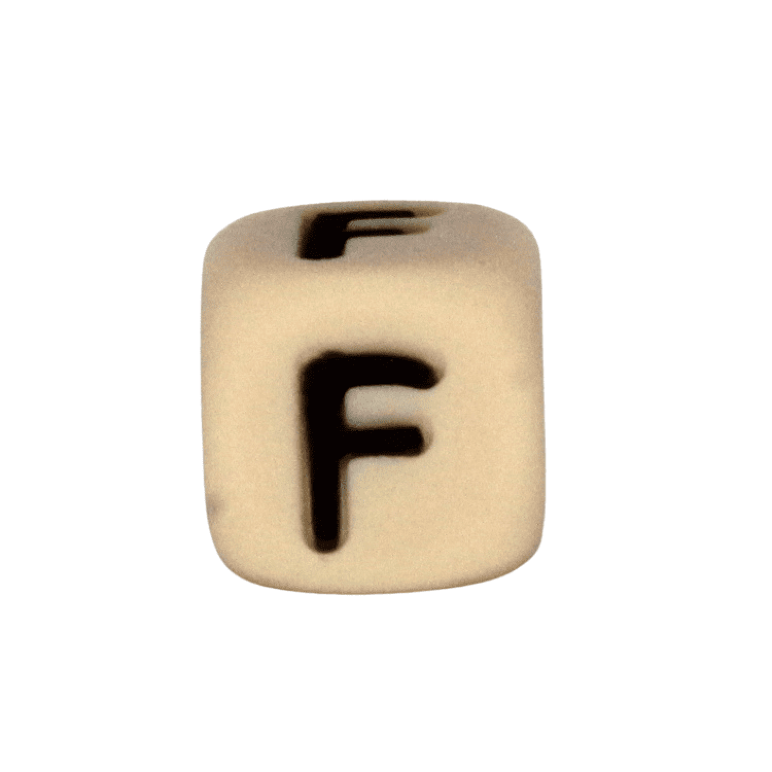 Silikon Buchstabenperle 10mm Beige | F