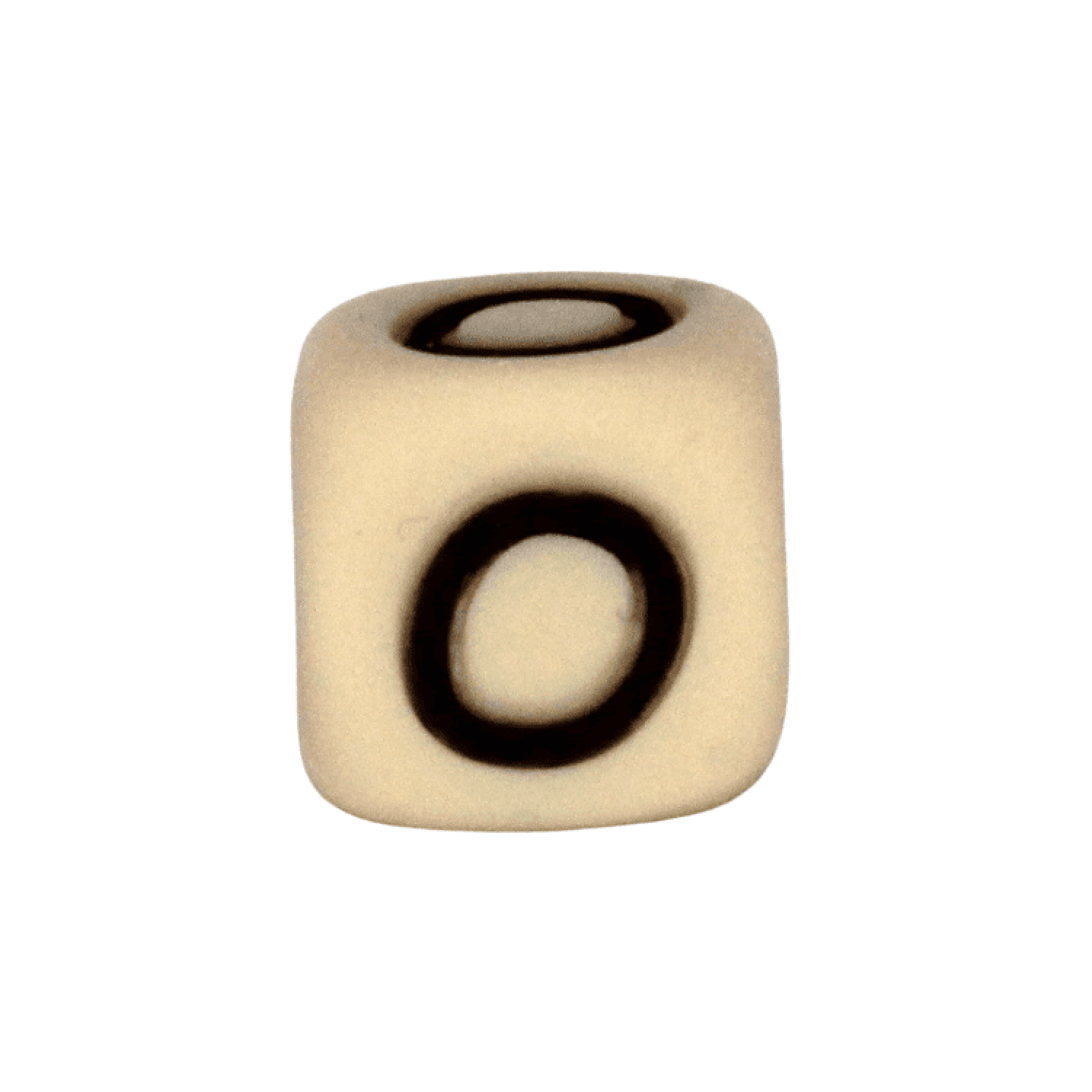 Silikon Buchstabenperle 10mm Beige | O