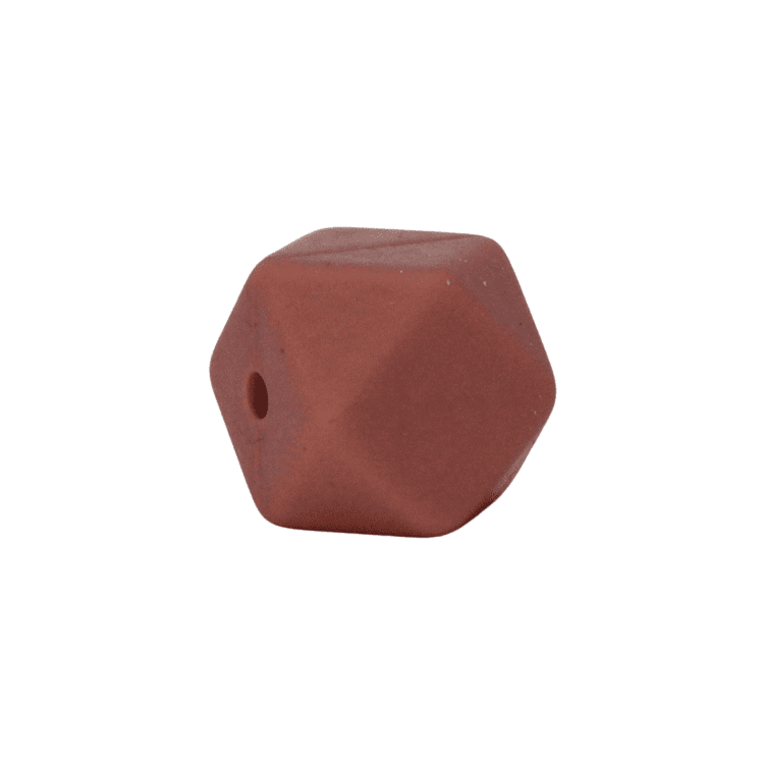 Hexagon Silikonperle 14mm "Lehm Braun"