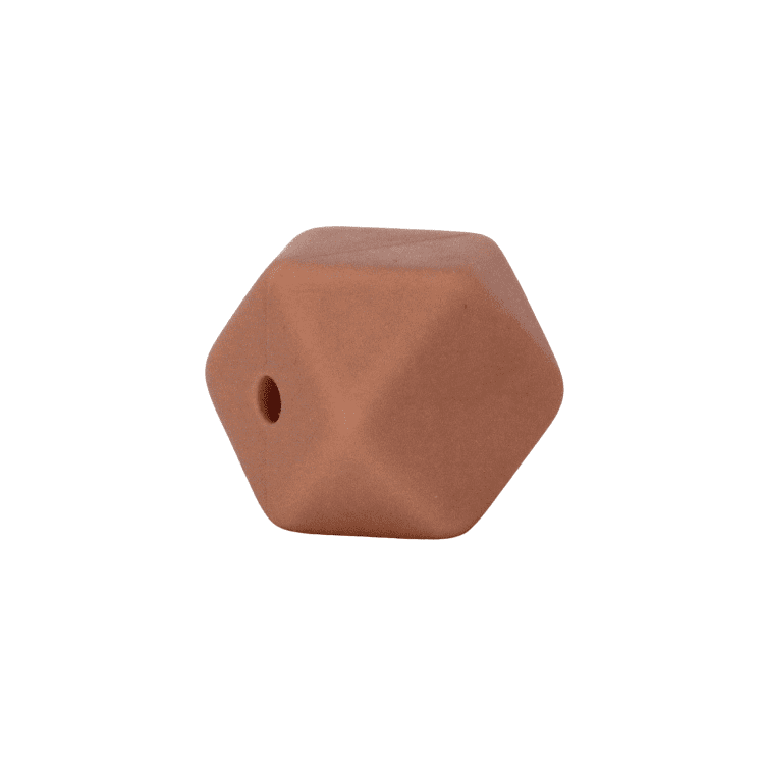 Hexagon Silikonperle 14mm "Toffee"