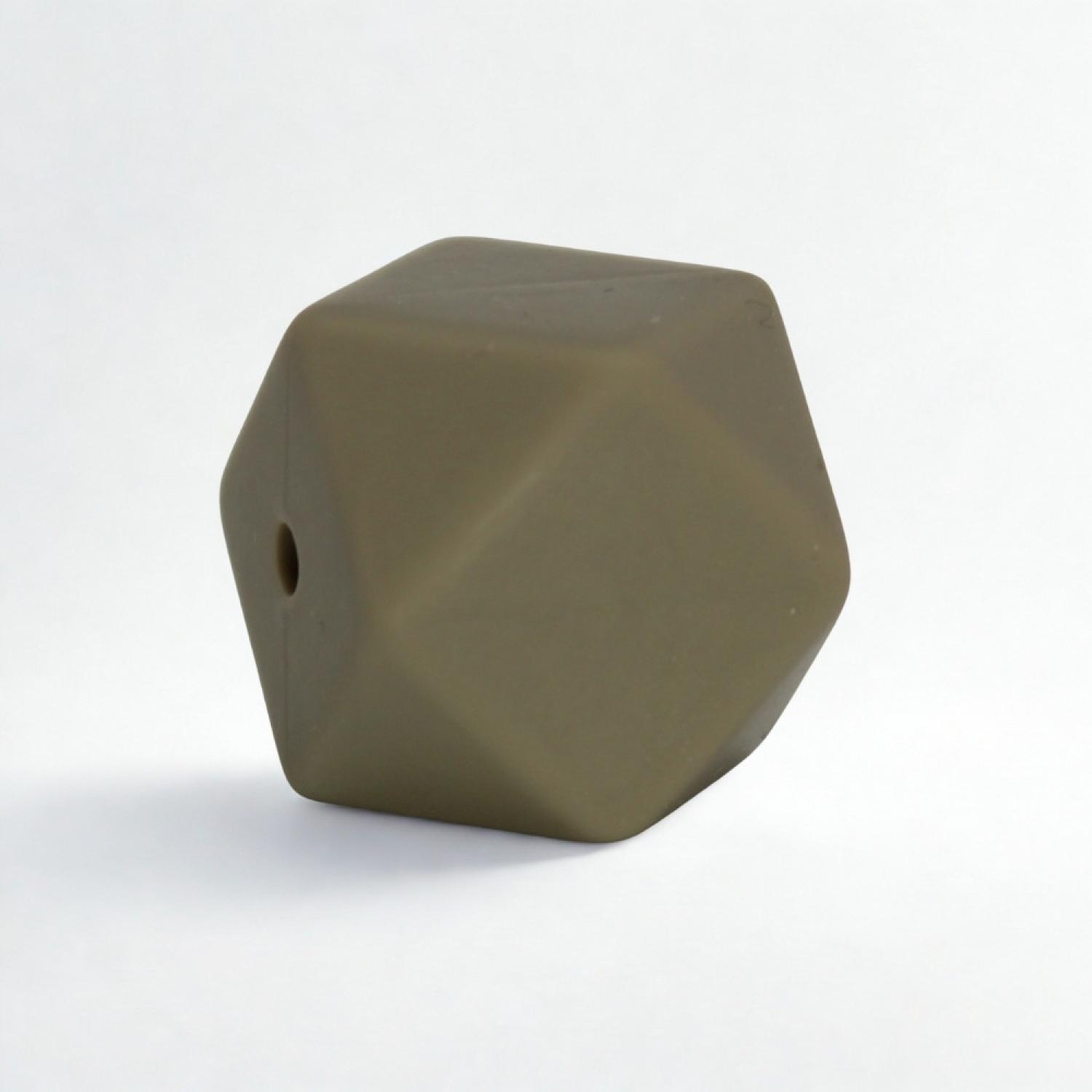 Silikon Hexagonperle | 17mm | Taupe