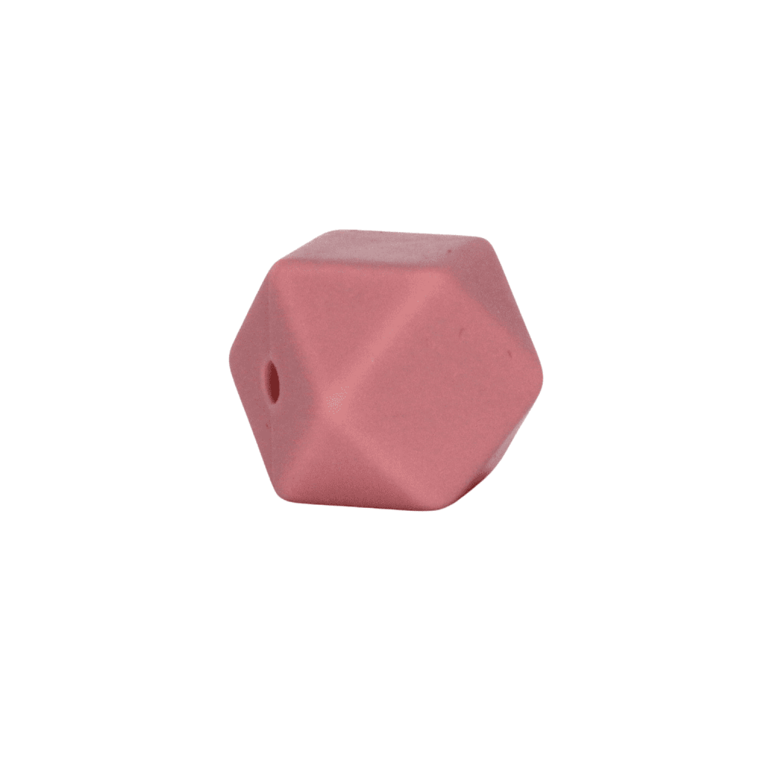 Hexagon Silikonperle 14mm "Blush"