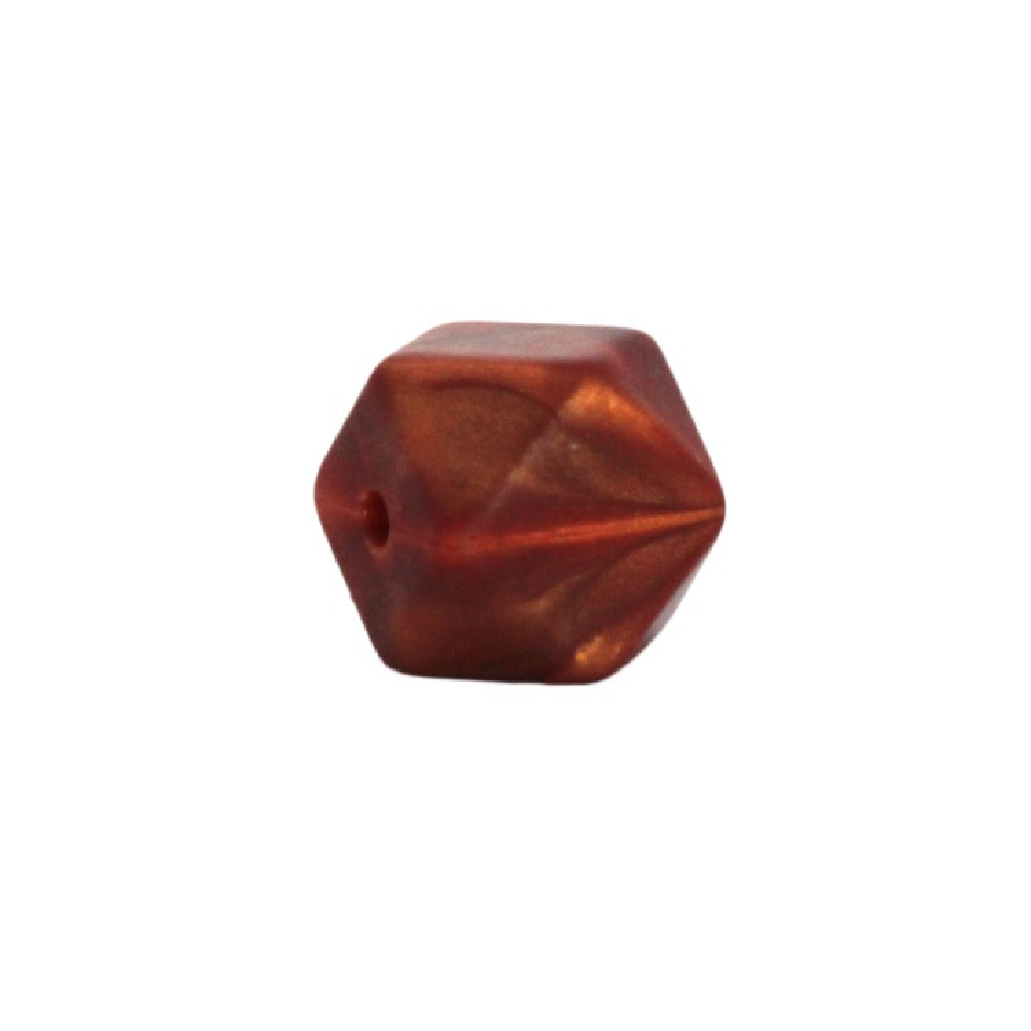 Hexagon Silikonperle 14mm "Bronze"