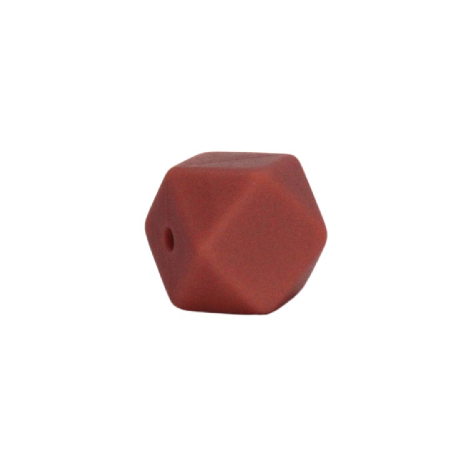 Hexagon Silikonperle 14mm "Mahagoni"