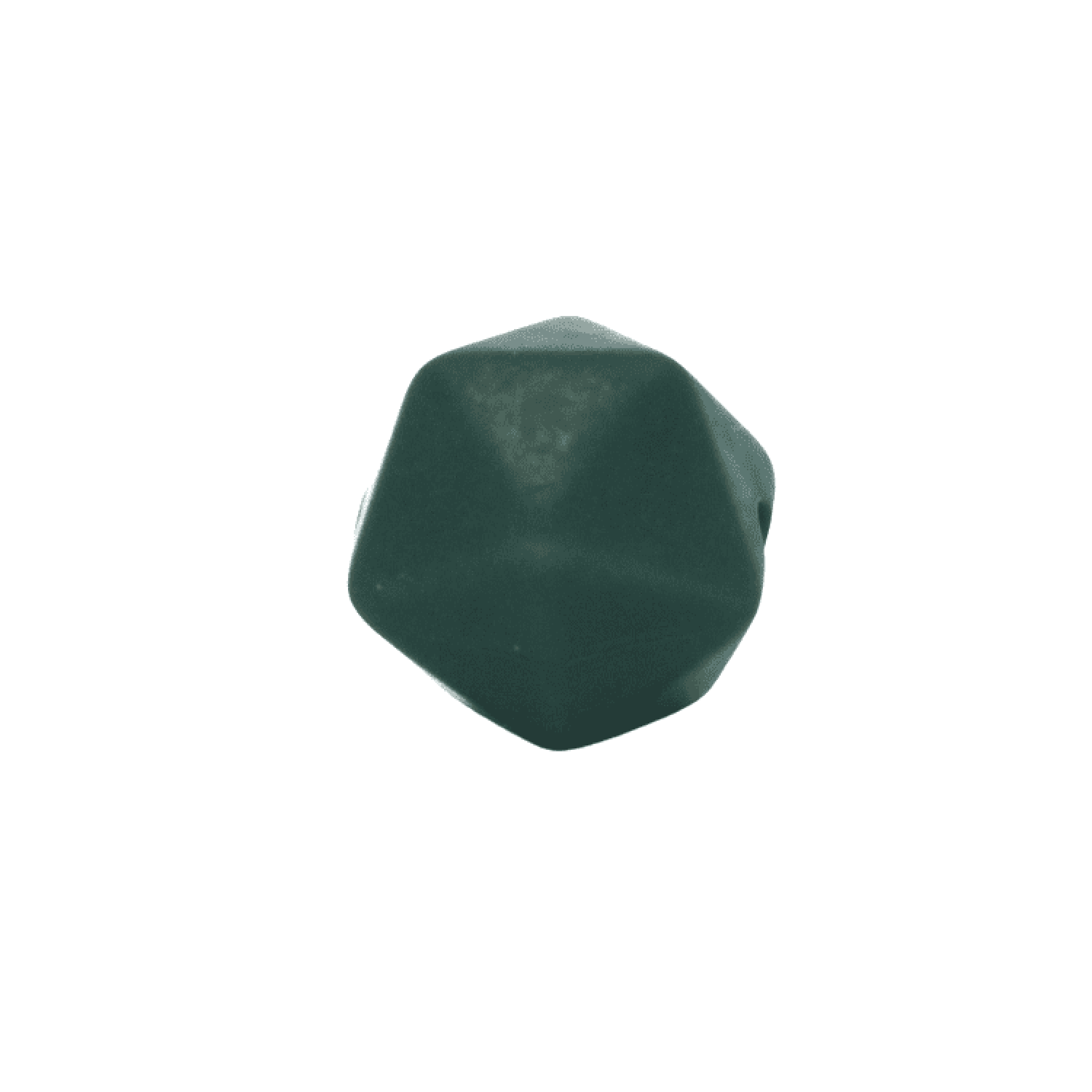 Silikon Ikosaederperle 14mm | Tief Grün