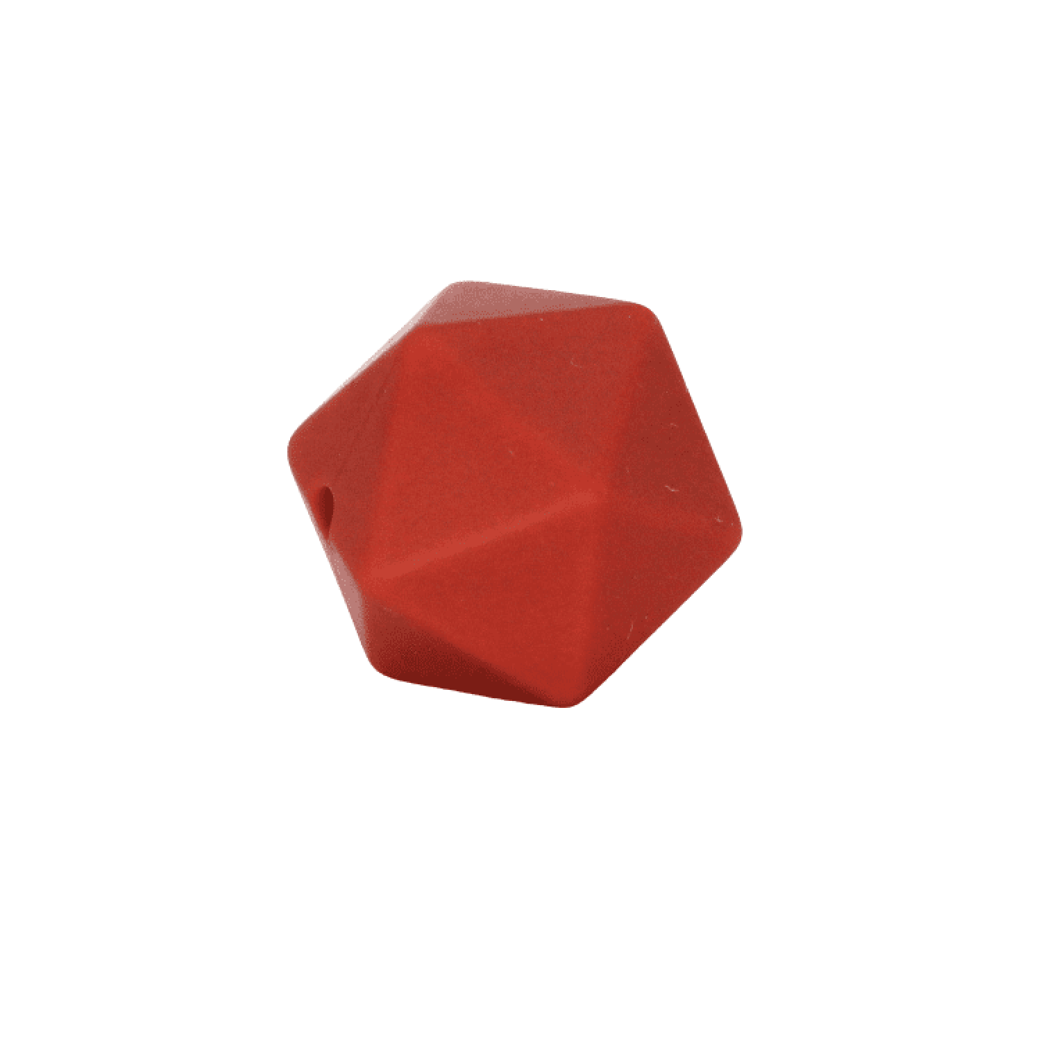 Silikon Ikosaederperle 17mm | Fuchs Rot