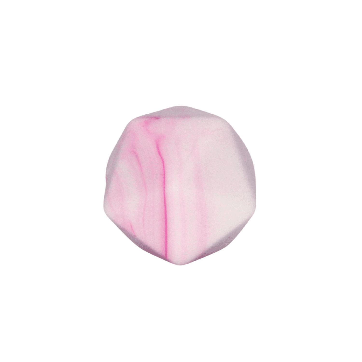 Silikon Ikosaederperle 17mm | Marble Pink