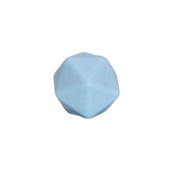 Silikon Icosaederperle 14mm | Pastell Blau