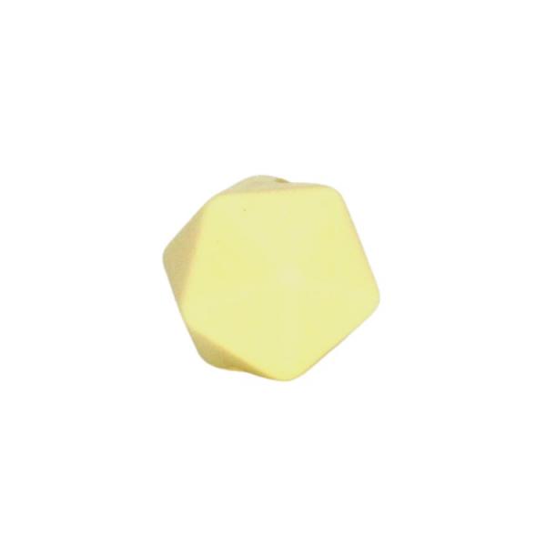 Silikon Icosaederperle 14mm | Pastell Gelb