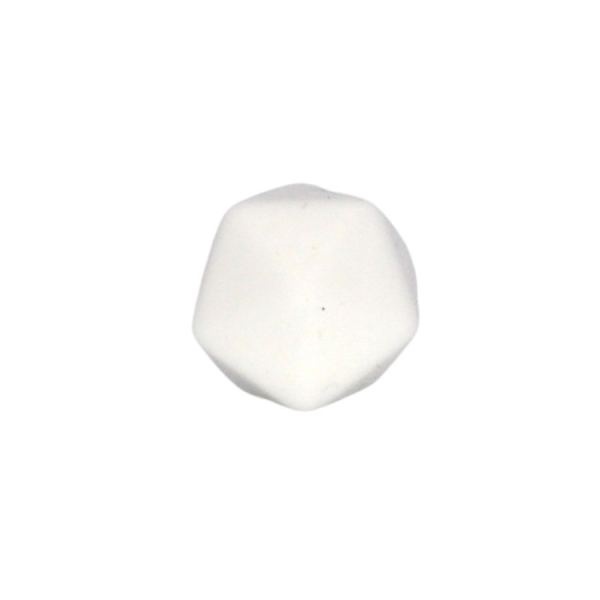 Silikon Icosaederperle 14mm | Weiß