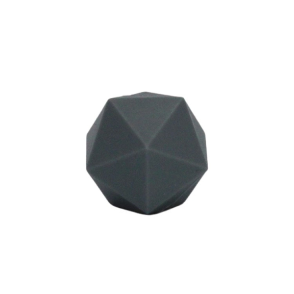 Silikon Icosaederperle 17mm | Dunkel Grau