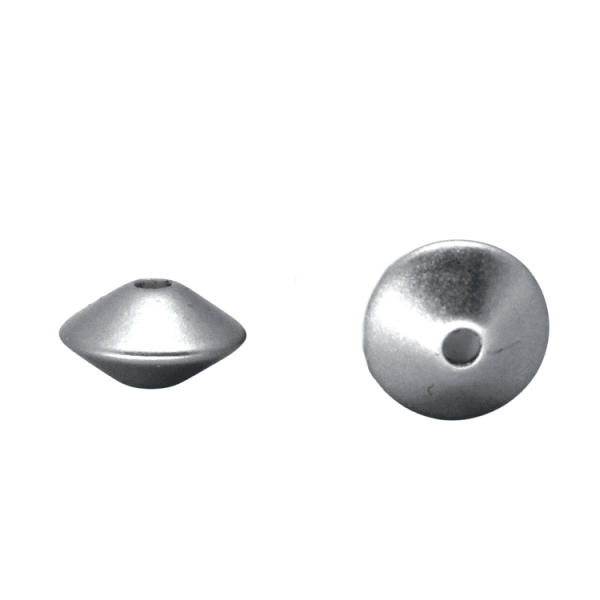 Silikon Linsenperle 12mm | Metallic Silber