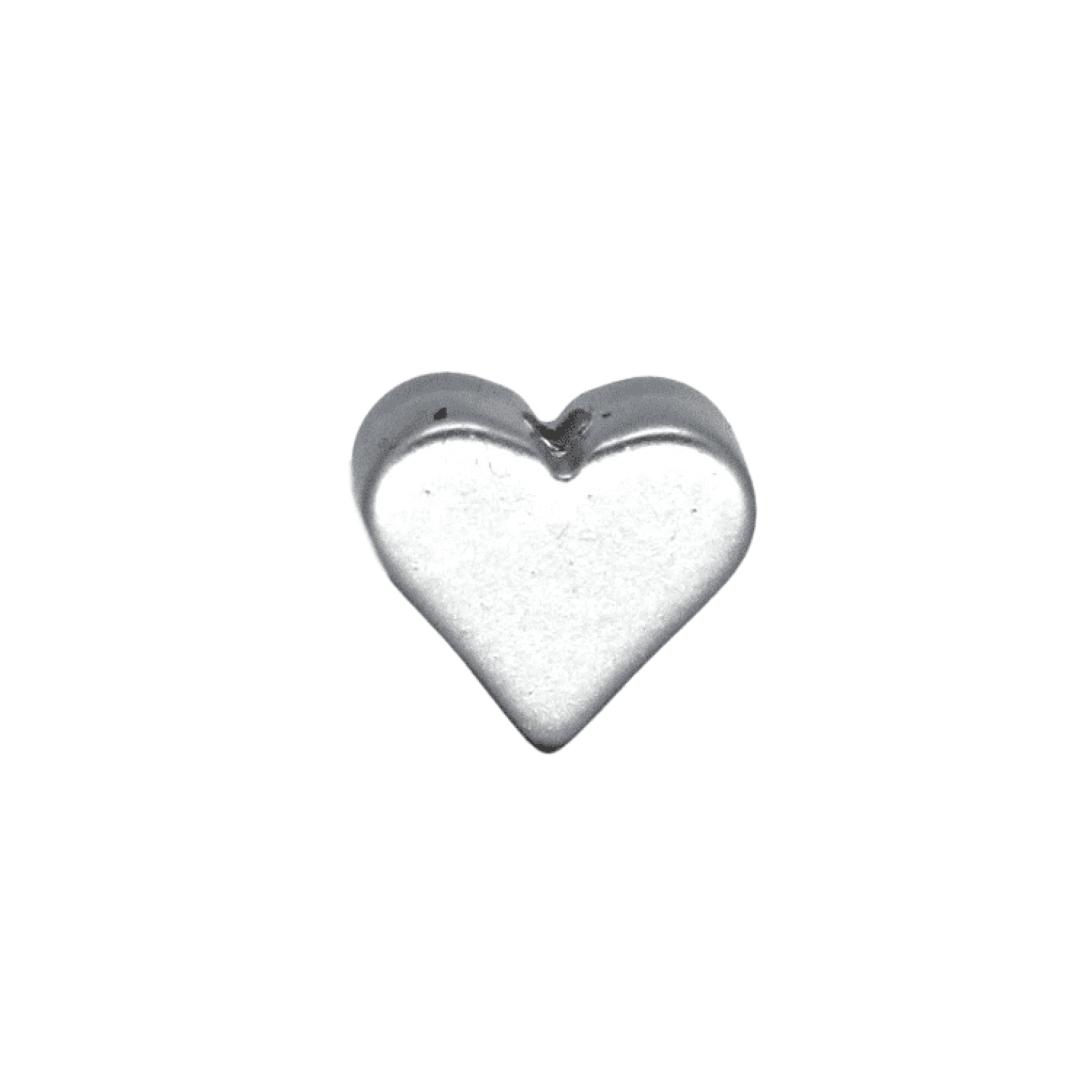 Silikon Motivperle Miniherz | Metallic Silber