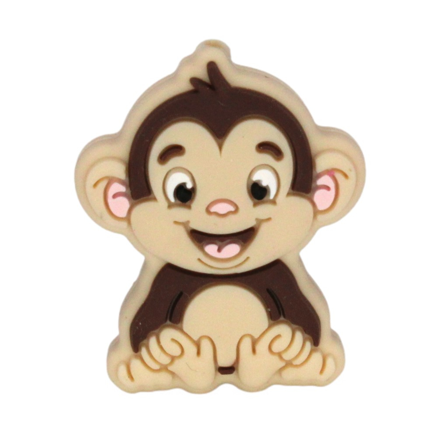 Silikon Motivperle Affe | Beige