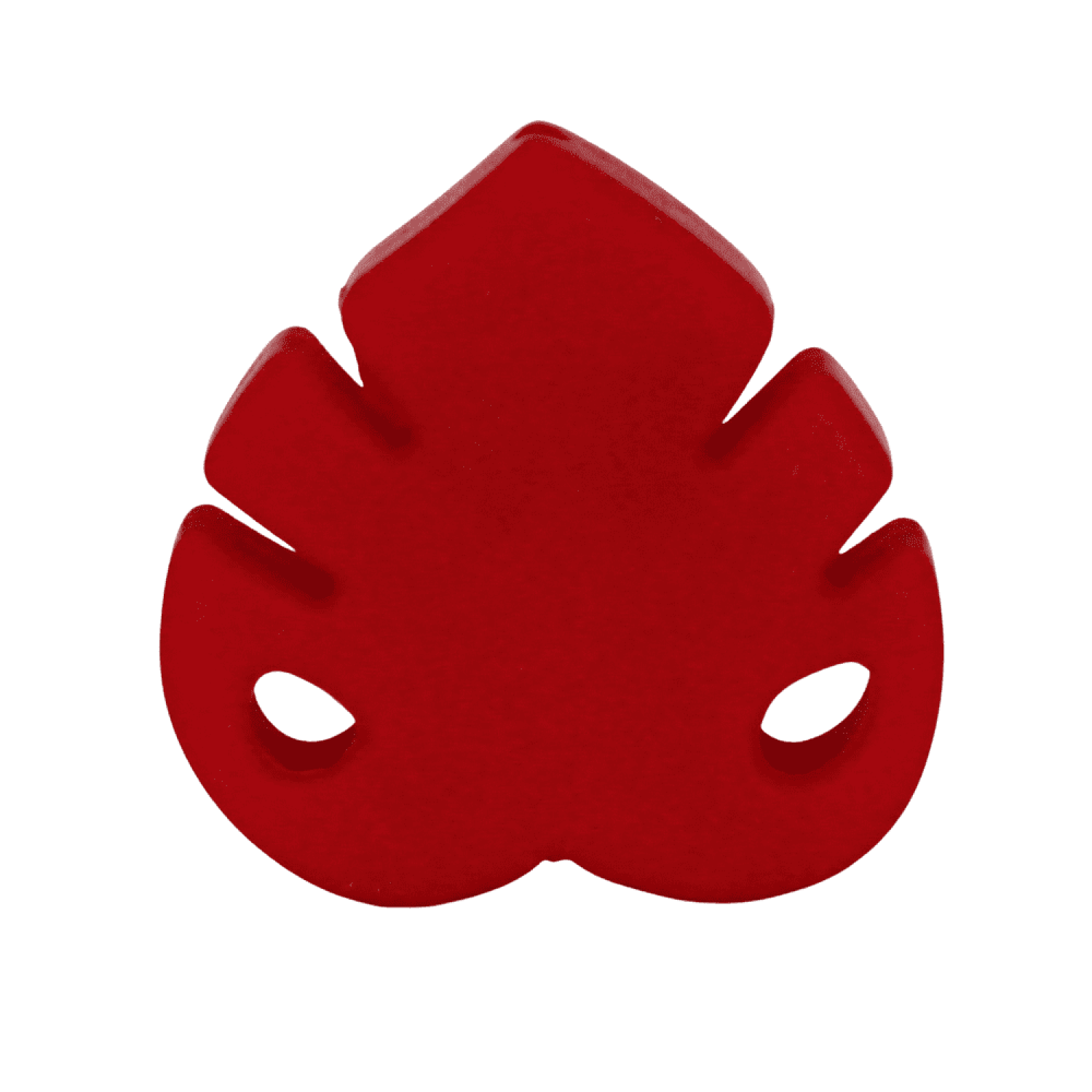 Silikon Motivperle Blatt #2 | Dunkel Rot