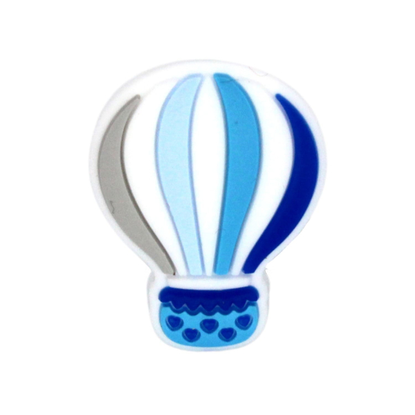 Silikon Motivperle Ballon | Blau - Grau