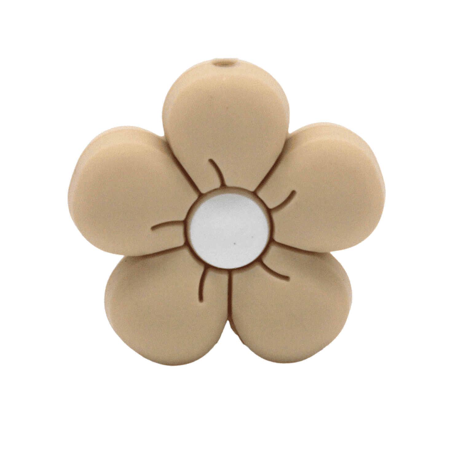 Silikon Motivperle Blümchen | Beige