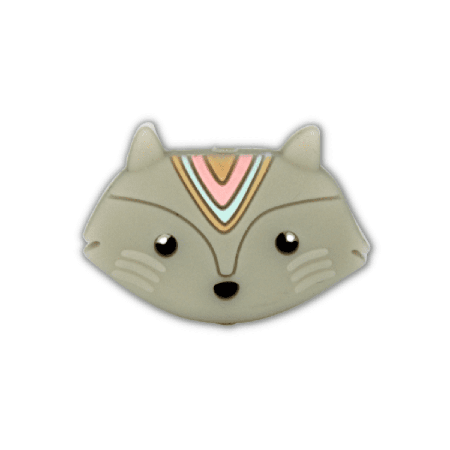 Silikon Motivperle "Boho" Fuchs | Grau
