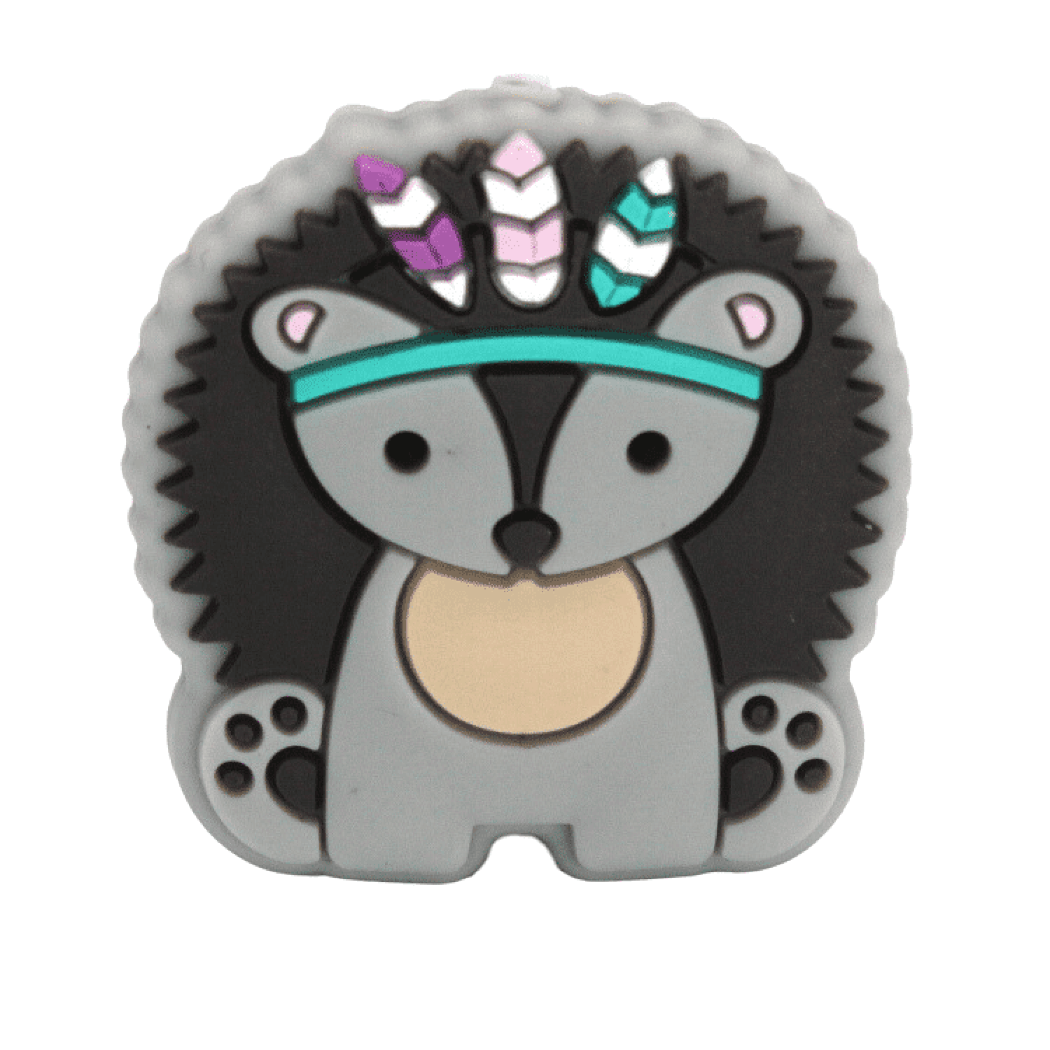 Silikon Motivperle Boho-Igel | Grau Silikon Motivperle Boho-Igel | Grau