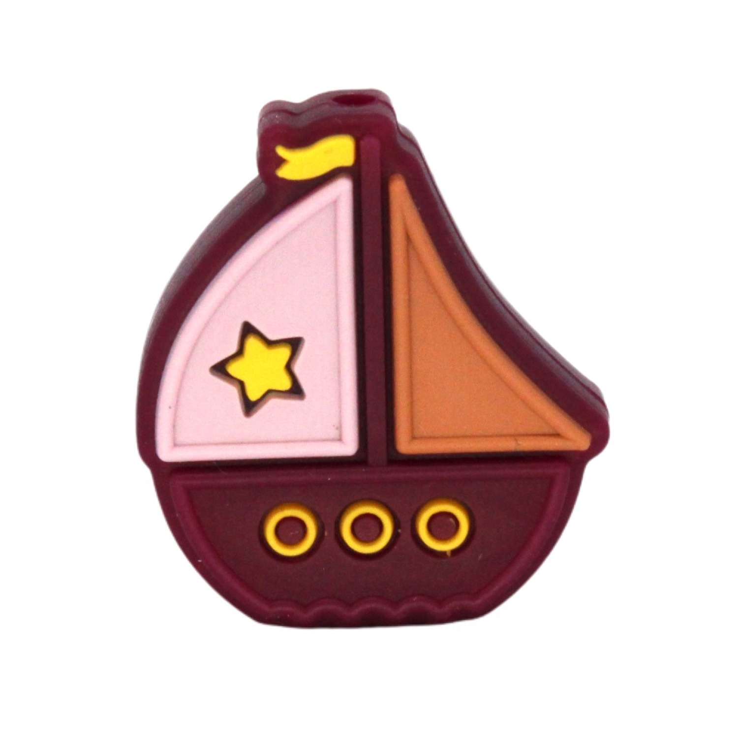 Silikon Motivperle Boot | Wein Rot