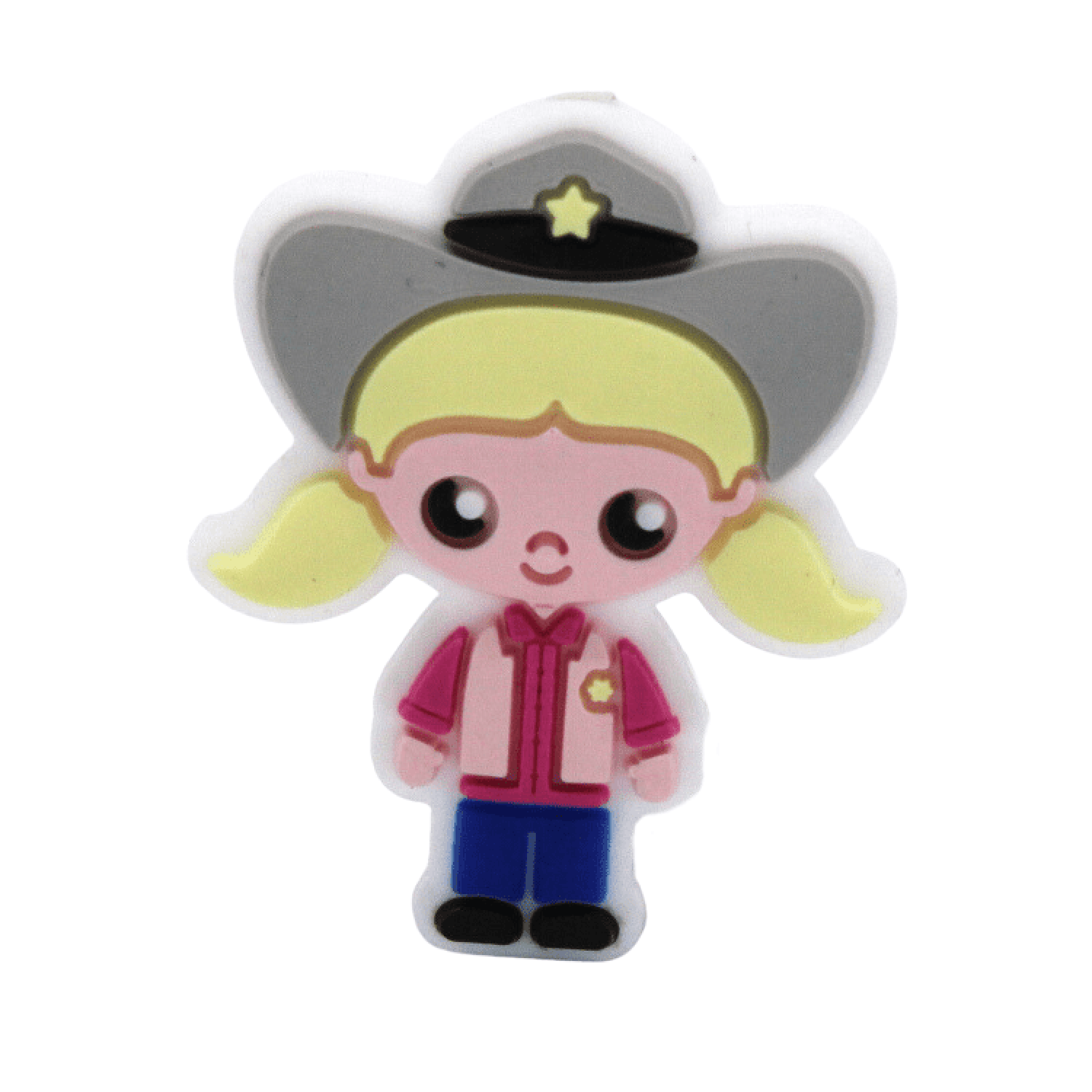 Silikon Motivperle Cowgirl | Blonde Haare