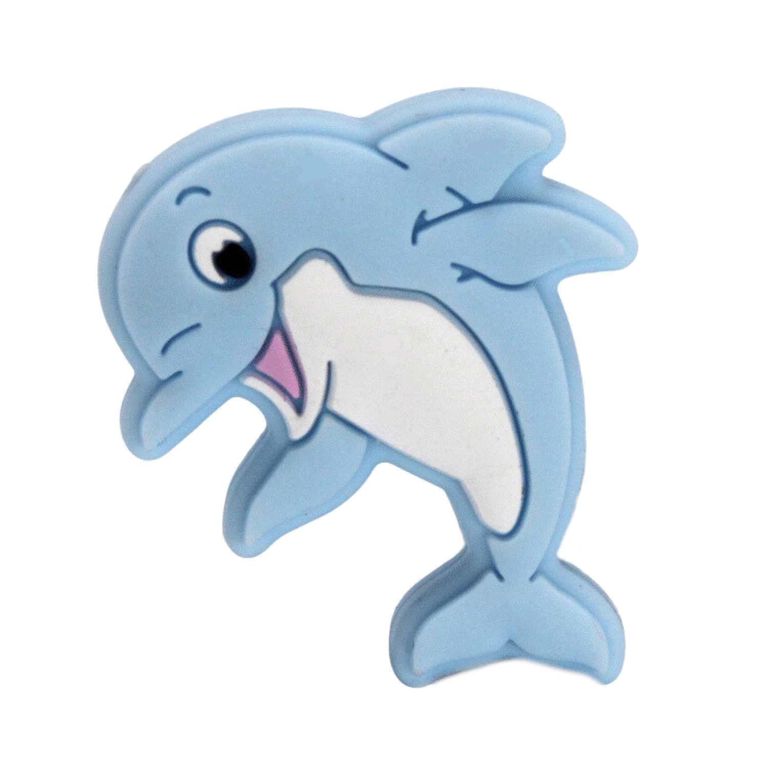 Silikon Motivperle Delfin | Pastell Blau