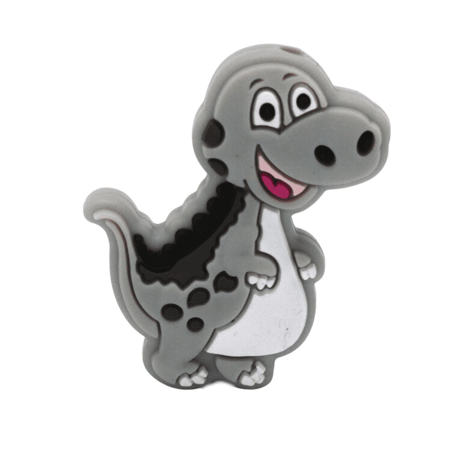 Silikon Motivperle Dino | Hell Grau