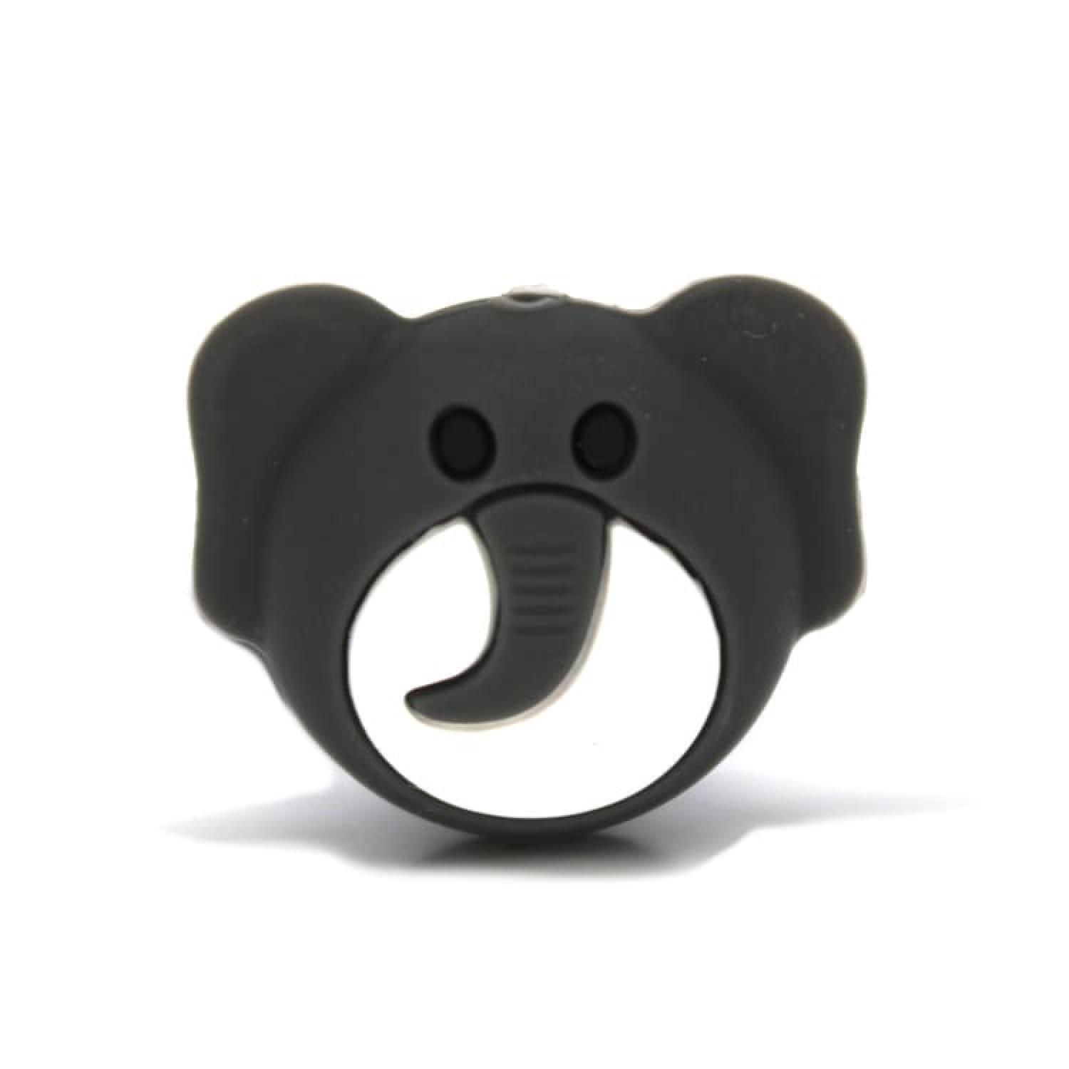 Silikon Motivperle Elefant | Dunkel Grau