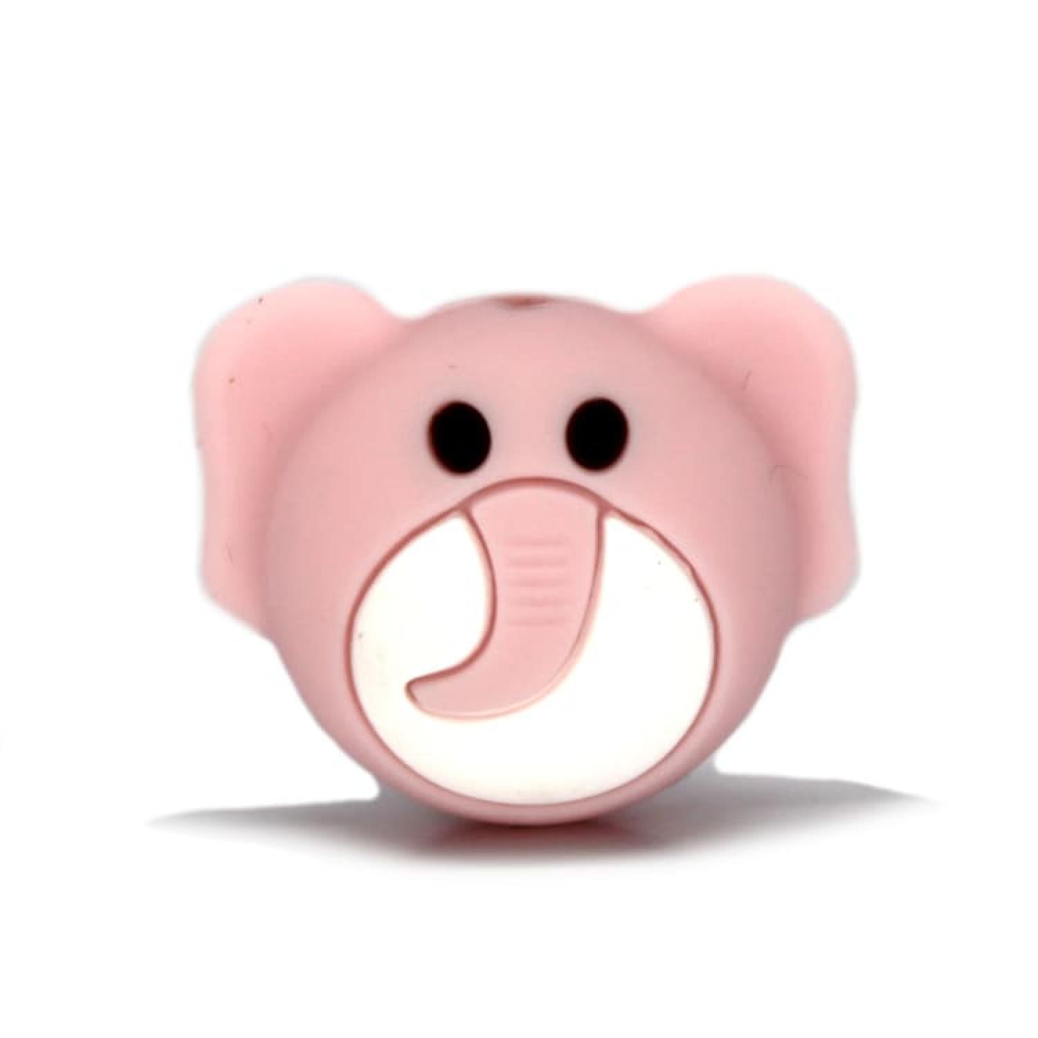 Silikon Motivperle Elefant | Alt Rosa