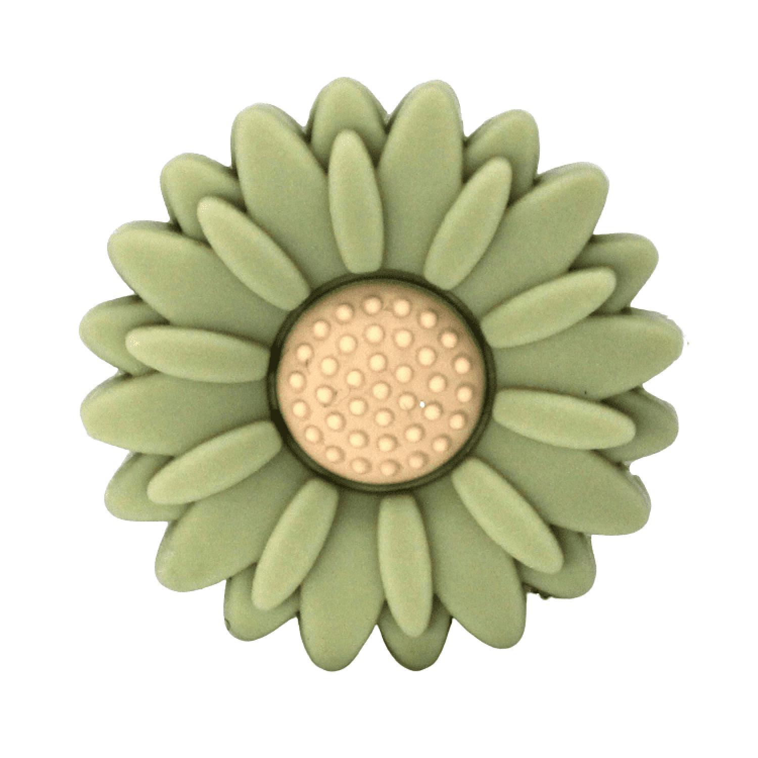 Silikon Motivperle Sonnenblume (Groß) | Armygrün