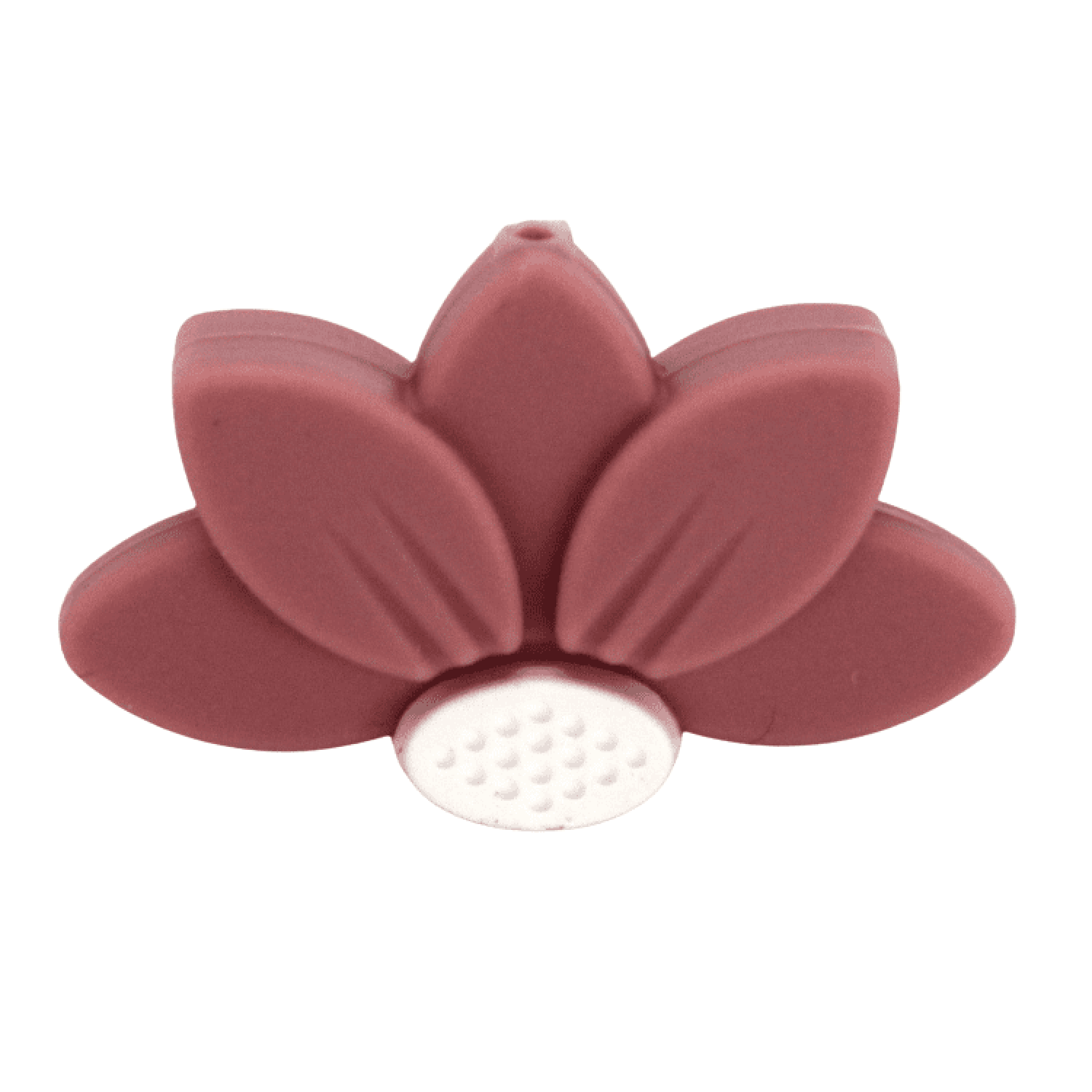 Silikon Motivperle Halbes Blümchen | Blush