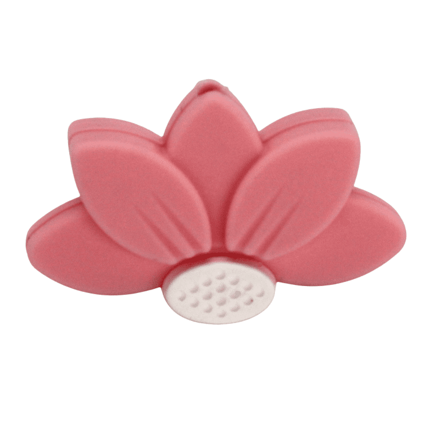 Silikon Motivperle Halbes Blümchen | Candy Pink