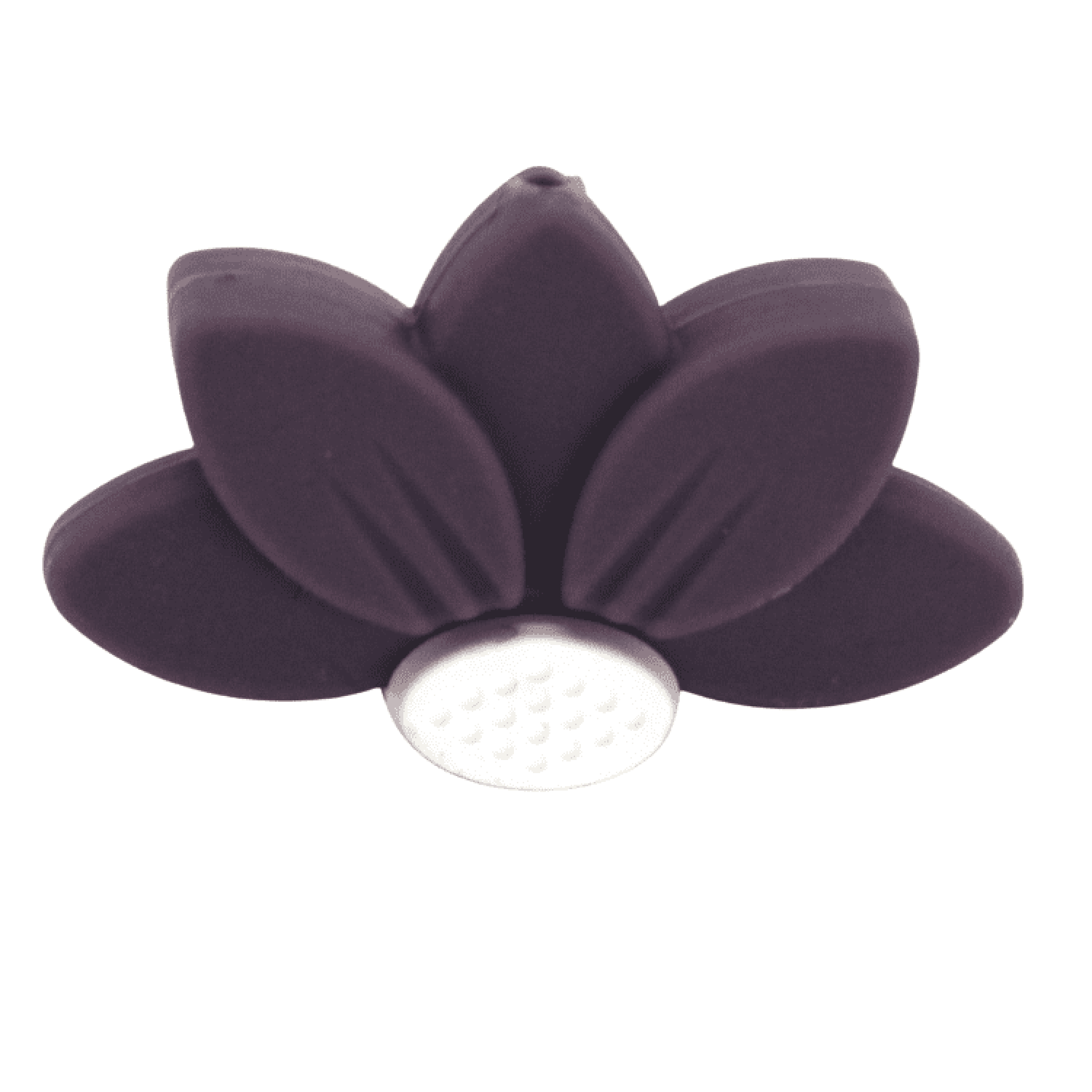 Silikon Motivperle Halbes Blümchen | Deep Purple