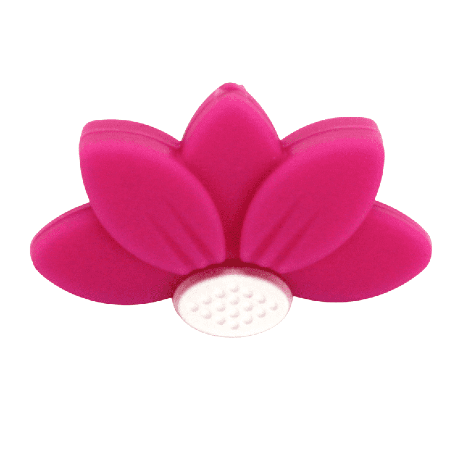 Silikon Motivperle Halbes Blümchen | Magenta