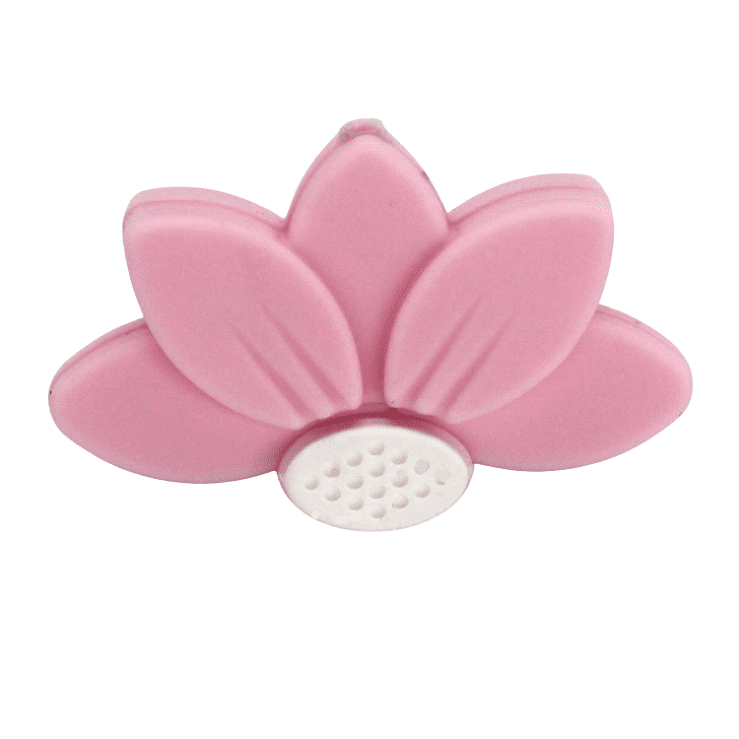 Silikon Motivperle Halbes Blümchen | Pastell Rosa