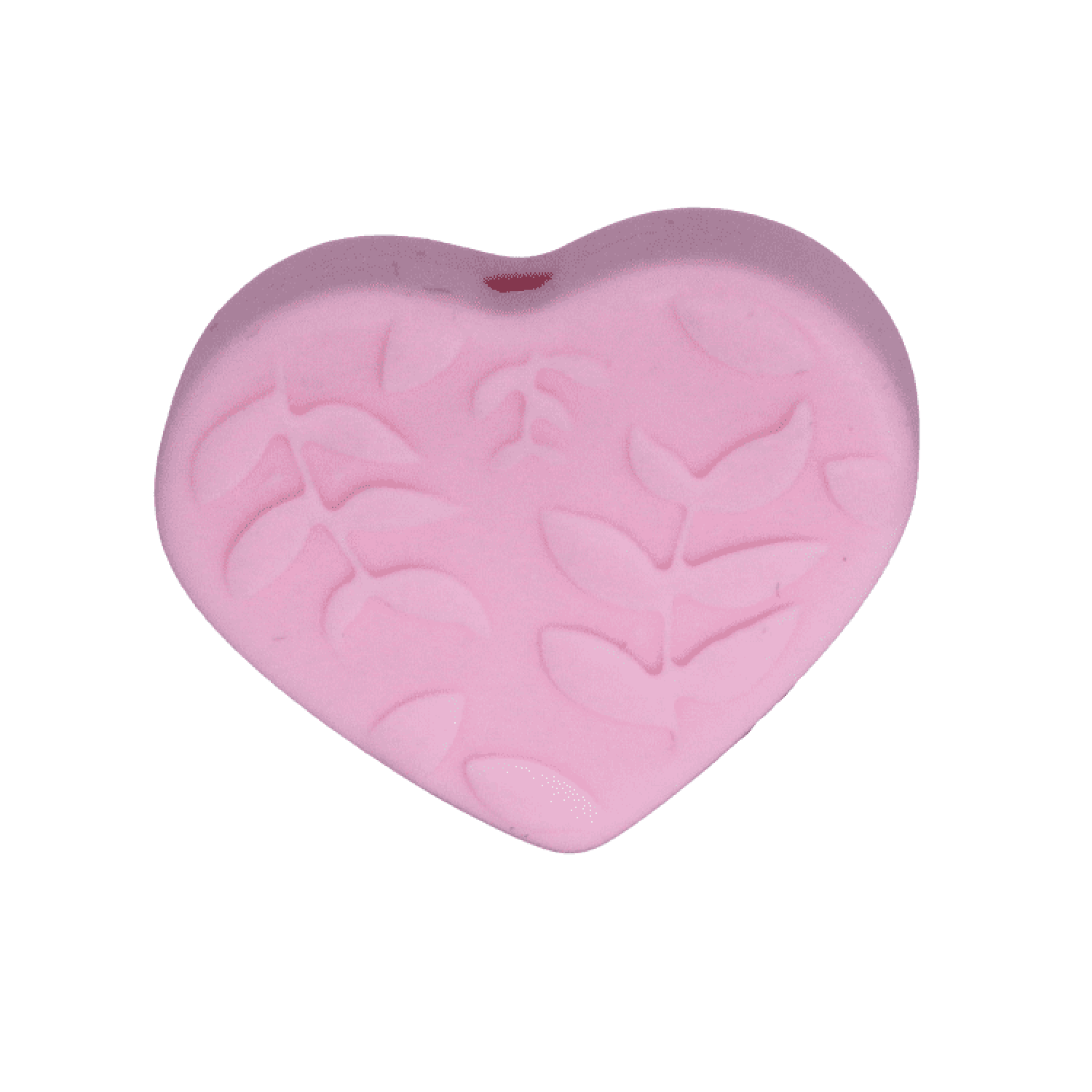 Silikon Motivperle Herz & Blätter | Pastell Rosa