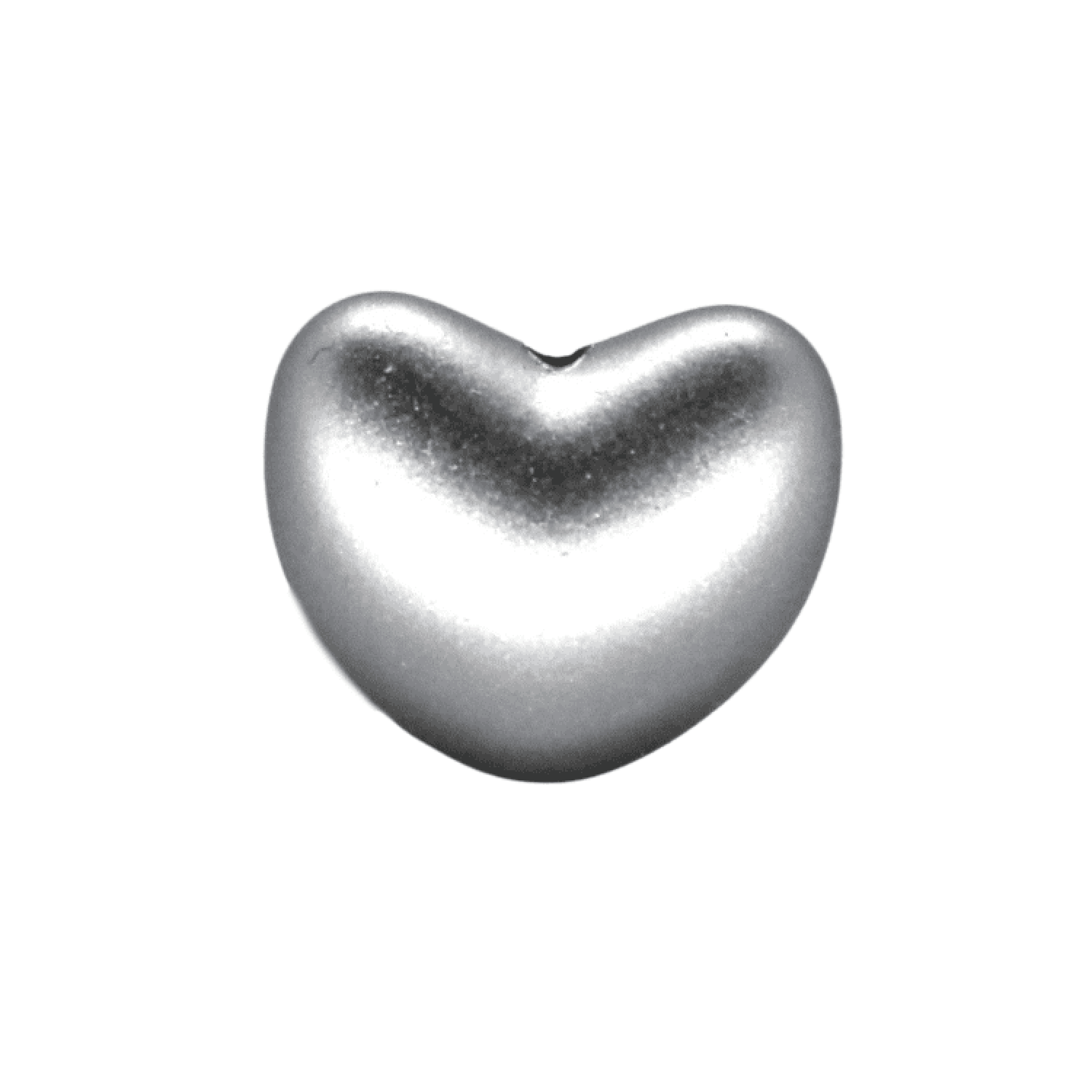Silikon Motivperle Herz | Metallic Silber