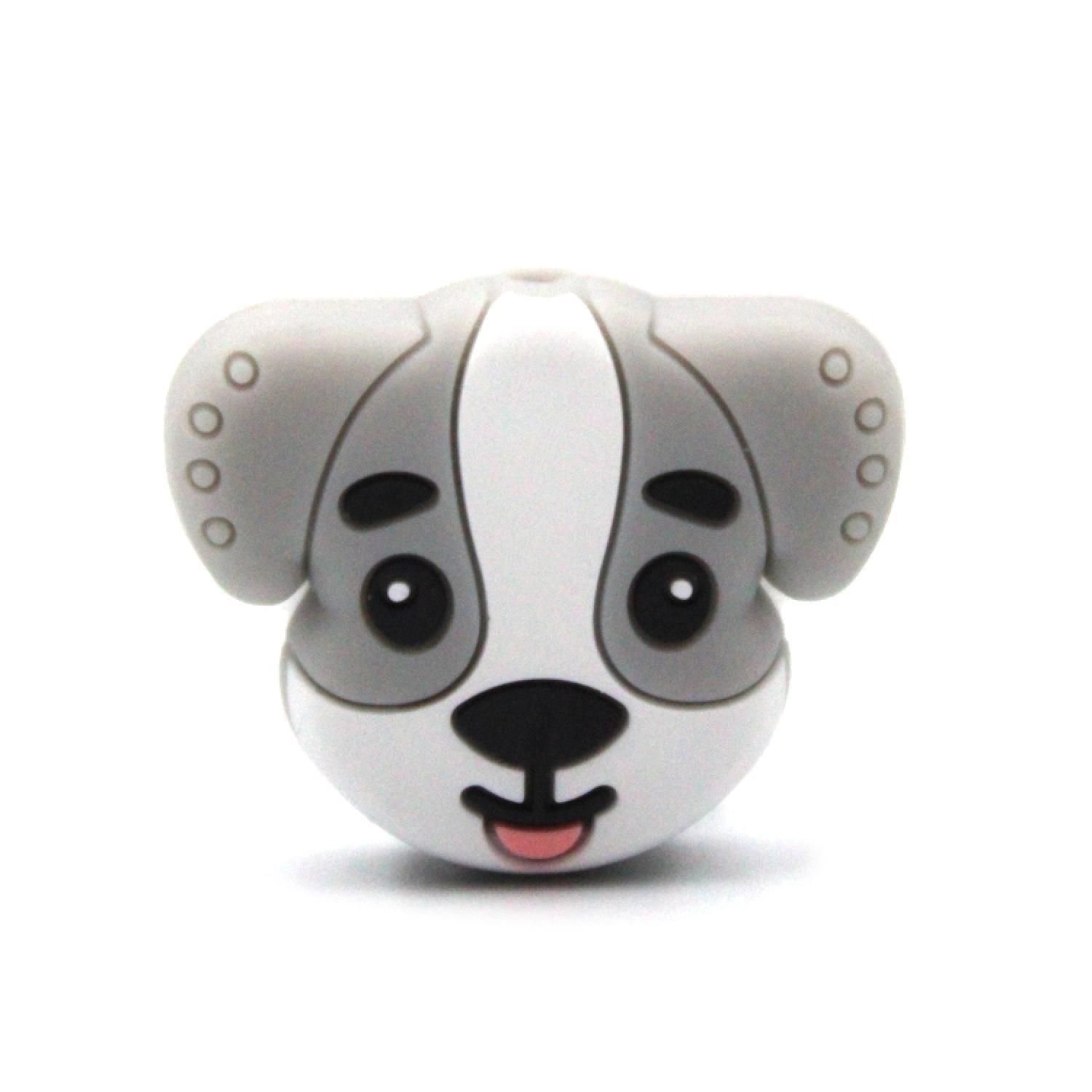 Silikon Motivperle Hundeköpfchen "Grau"