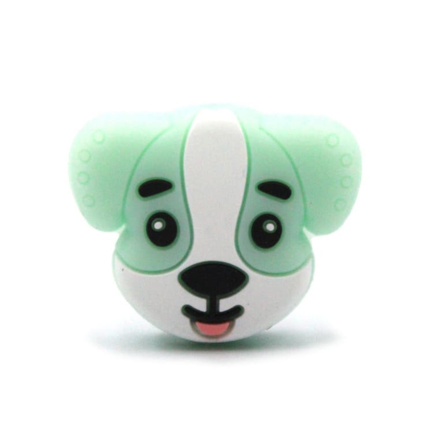 Silikon Motivperle Hundeköpfchen "Mint"