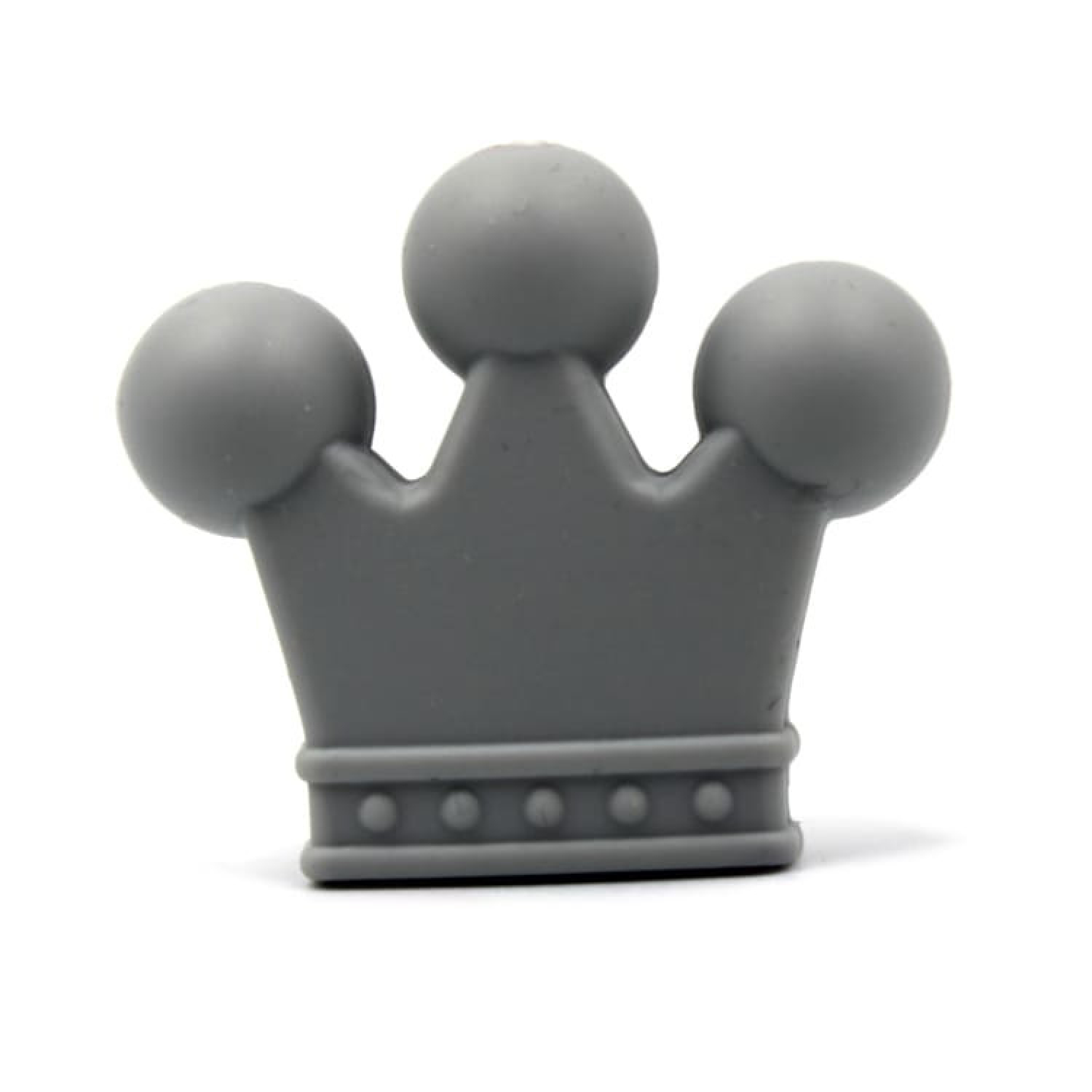 Silikon Motivperle Krönchen #1 | Dunkel Grau