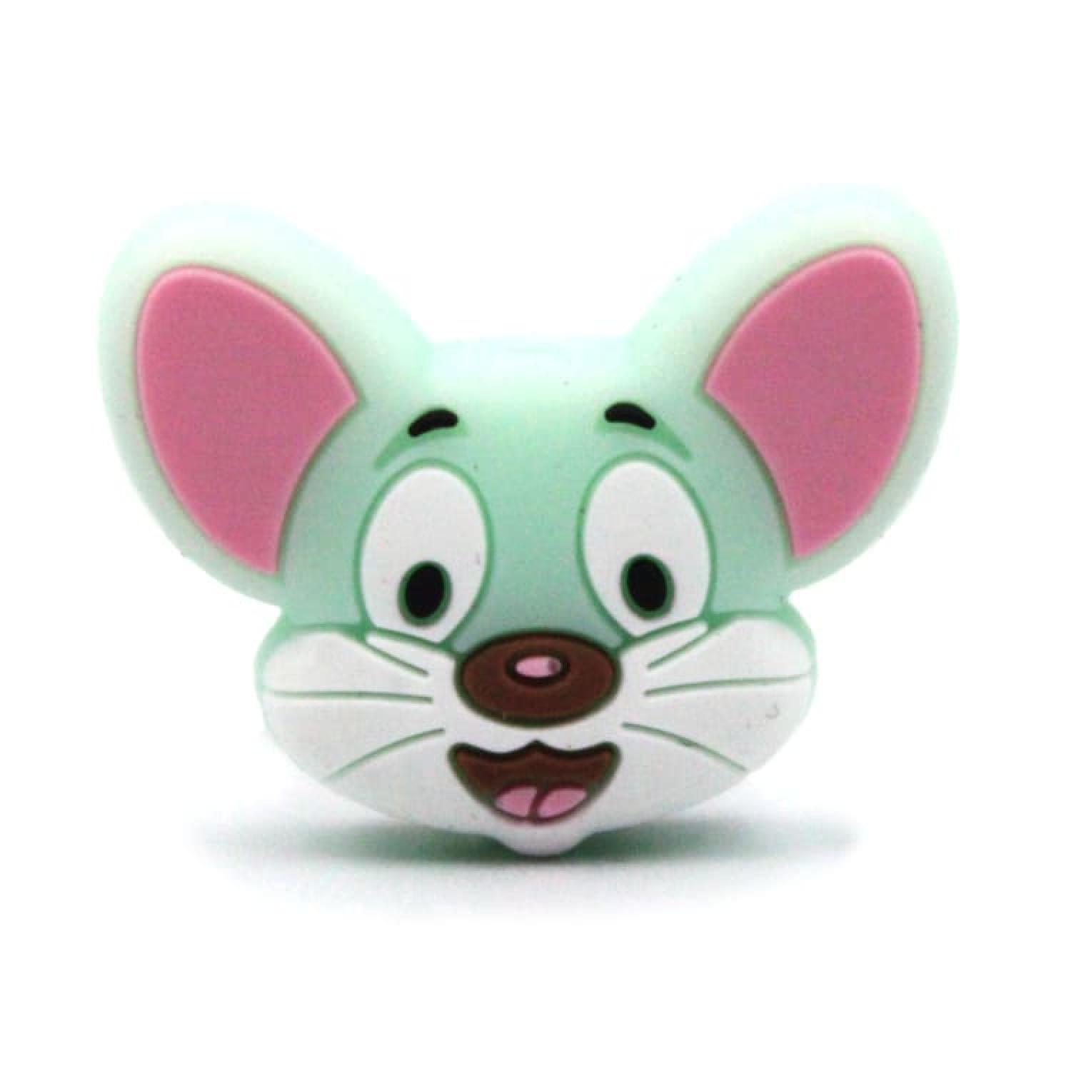 Silikon Motivperle Mausköpfchen "Mint"