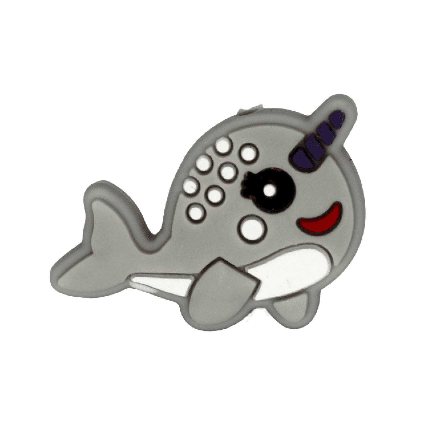 Silikon Motivperle Narwal | Hell Grau