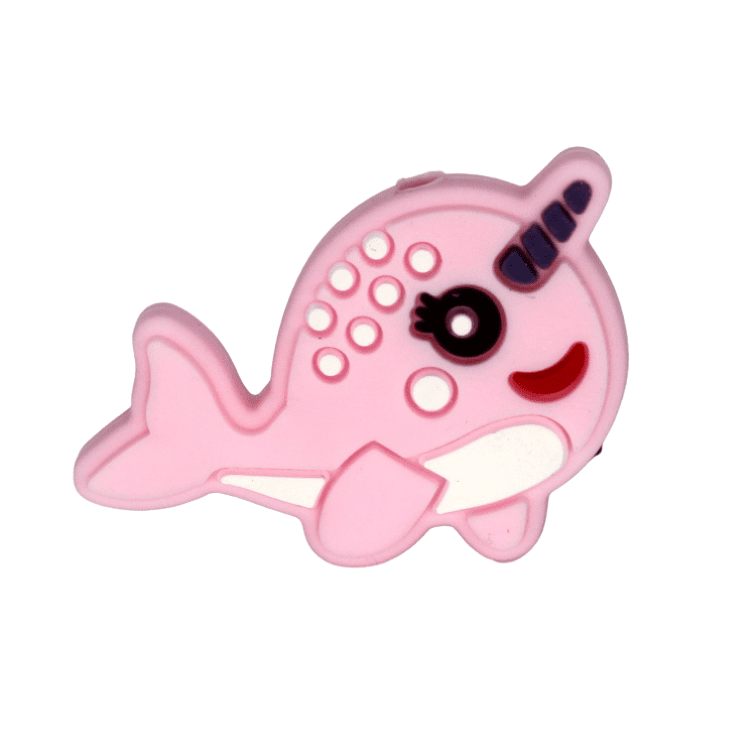 Silikon Motivperle Narwal | Pastell Rosa